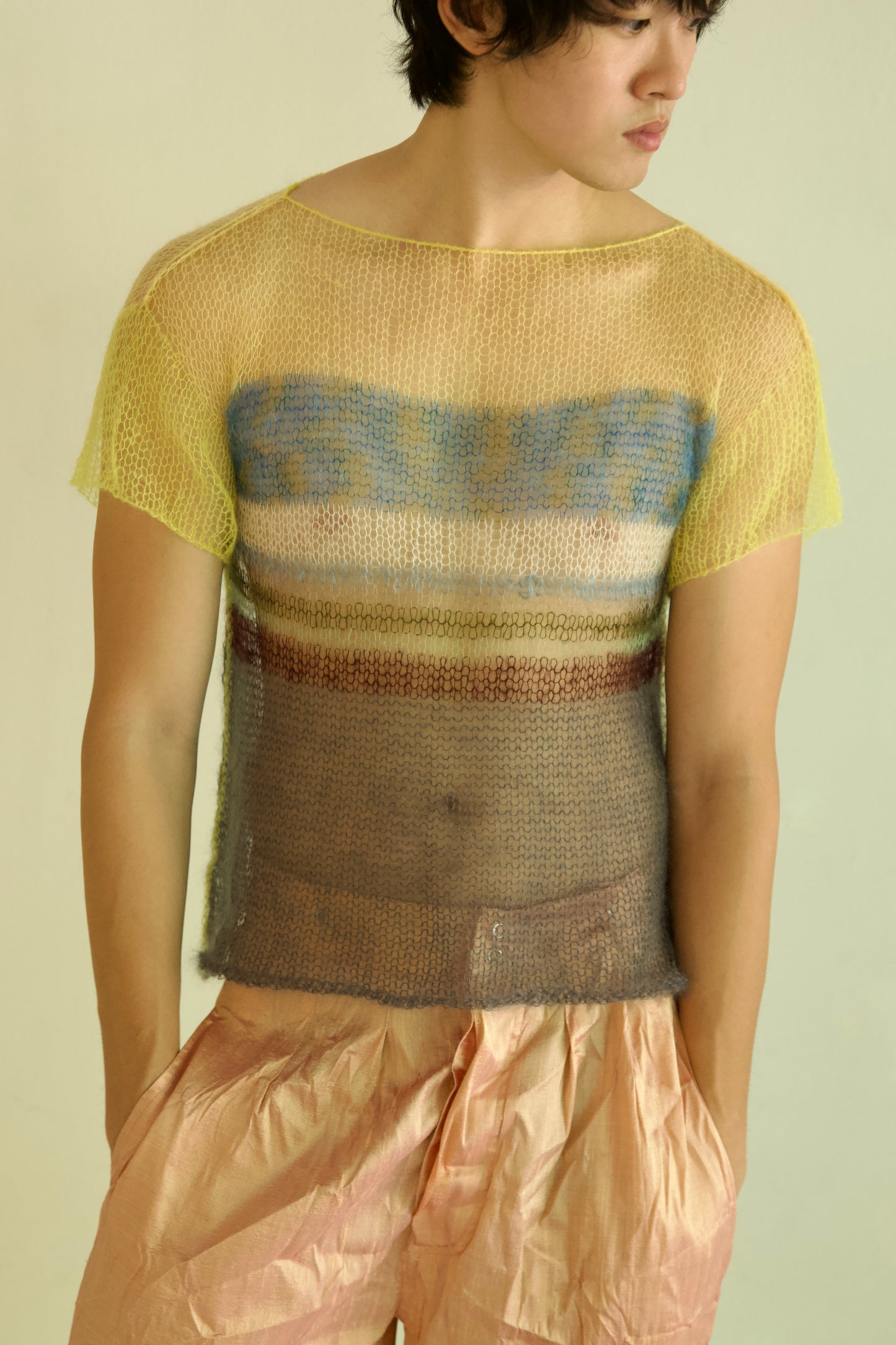 Threadbare Palette Light Mohair Knit One-of-a-kind Unisex Tee (mirage)