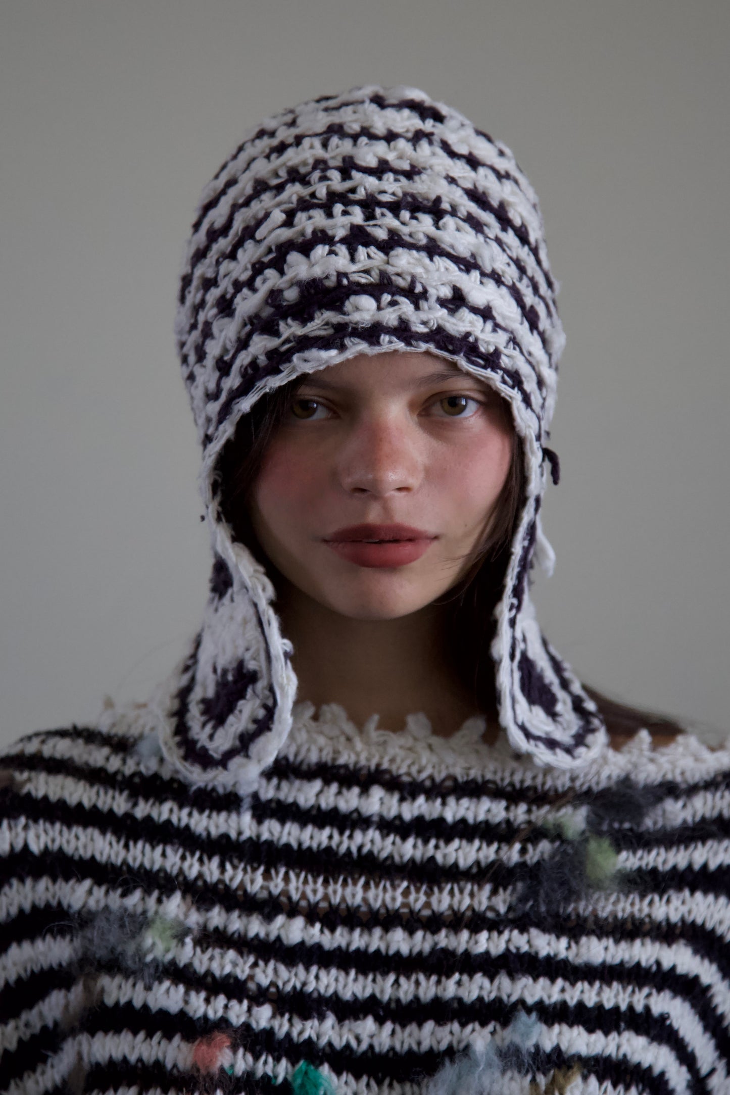 Debris Hand-Spun Thai Silk Organic Pilots Cap (ink + milk)