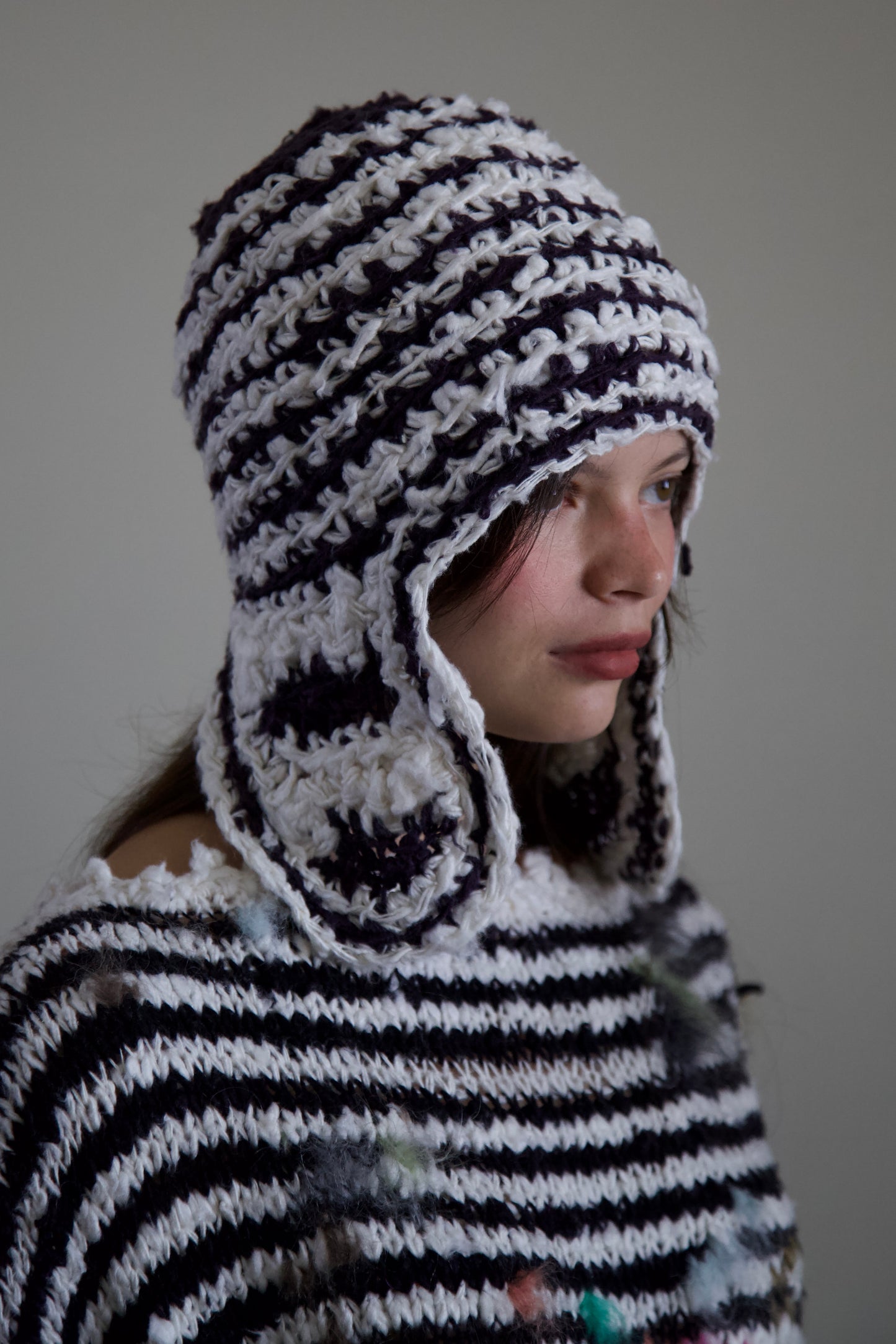 Debris Hand-Spun Thai Silk Organic Pilots Cap (ink + milk)