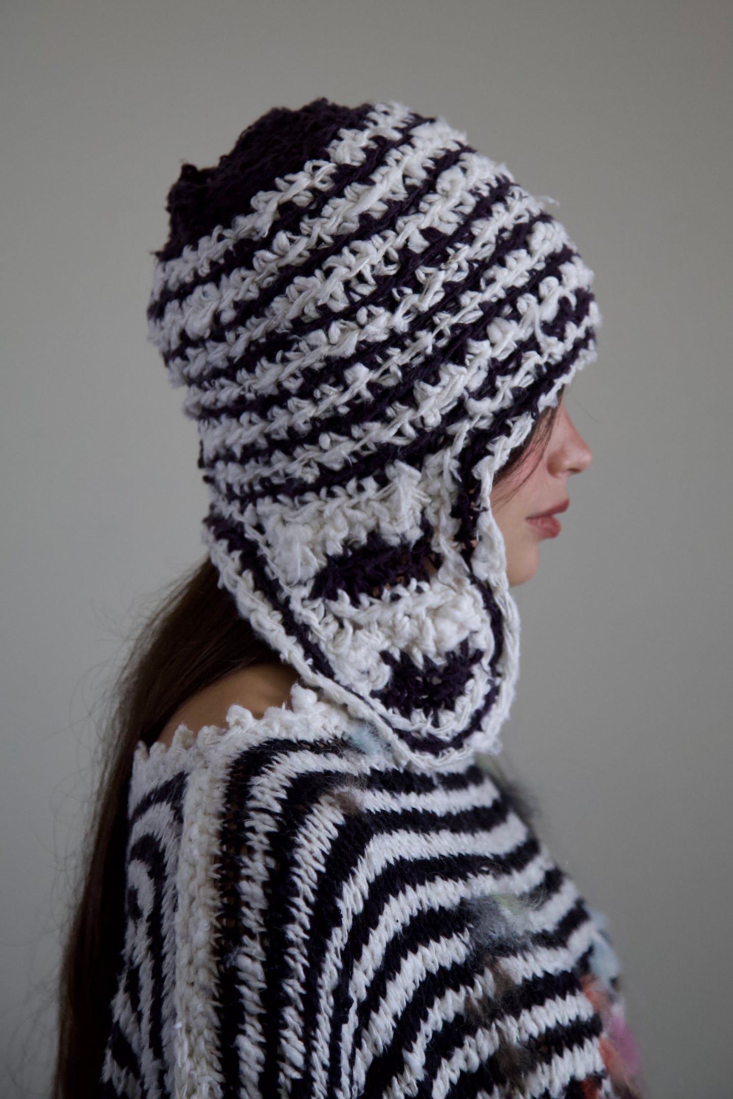 Debris Hand-Spun Thai Silk Organic Pilots Cap (ink + milk)