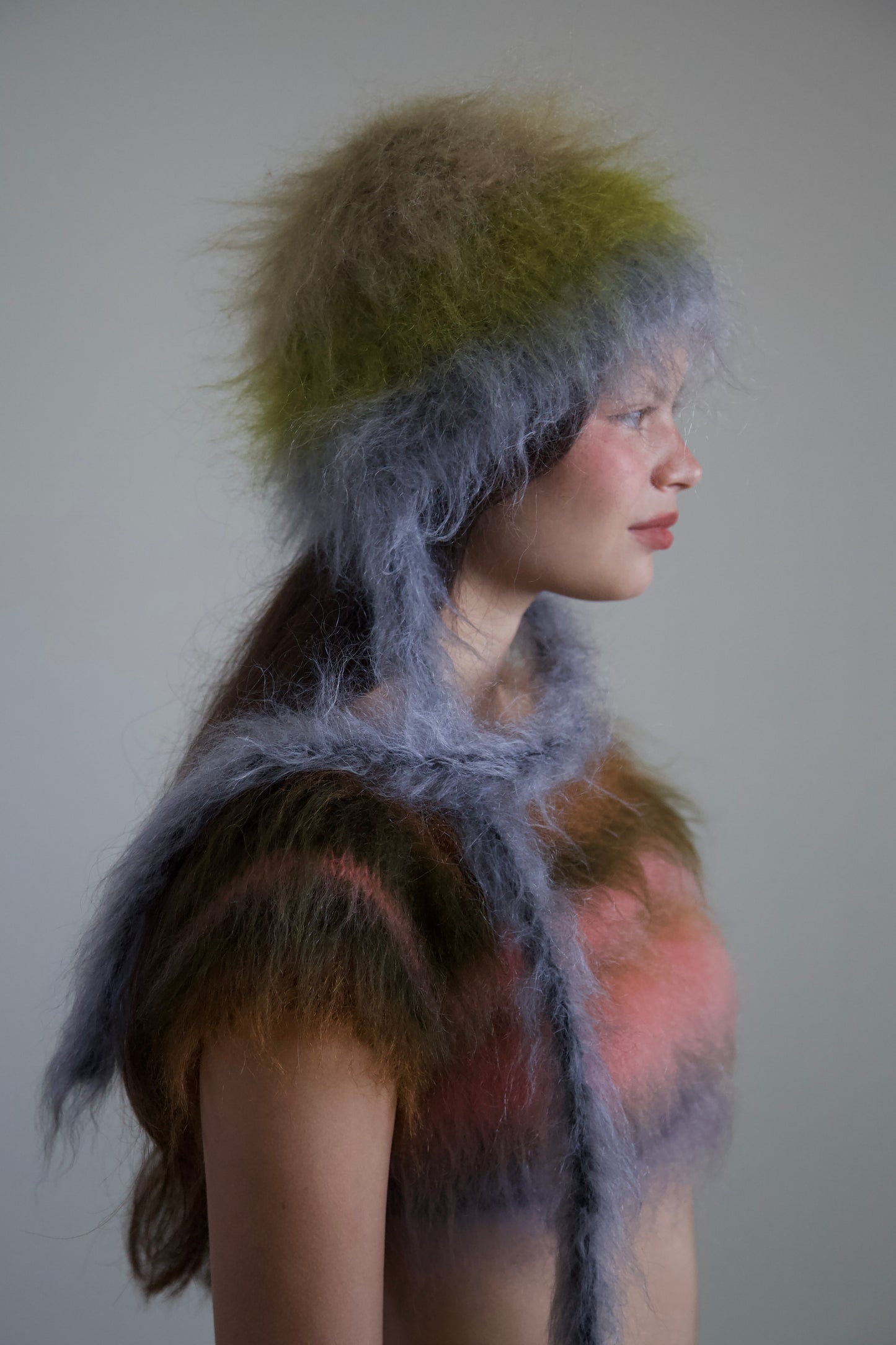 Original Blur Brushed Mohair Bonnet Cap (den)
