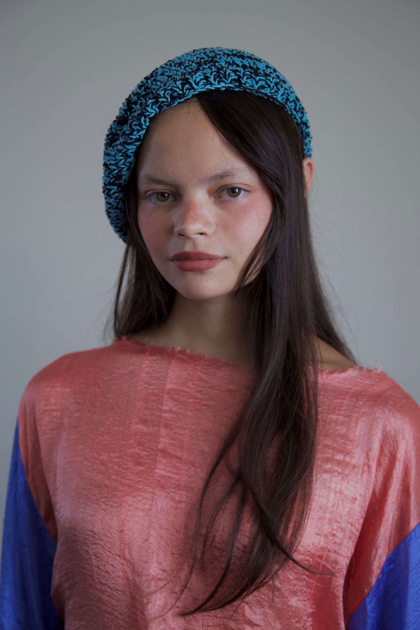 Debris Beaded Hand Knit Cotton Beret Cap (4 colorways)