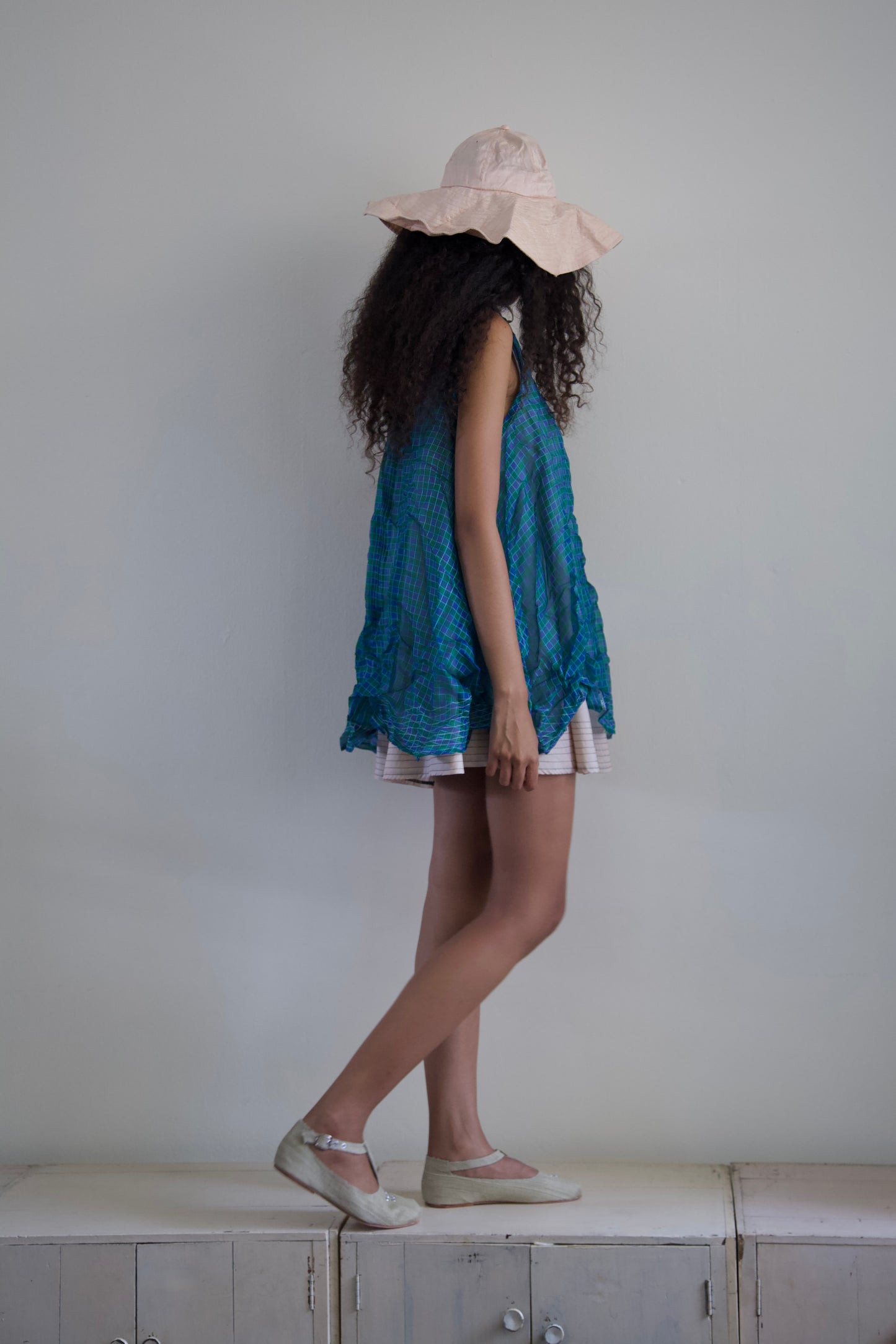 'Opacity' Crumpled Glass Silk + Handwoven Thai Silk Two Piece Tent Dress Set (12 colorways)