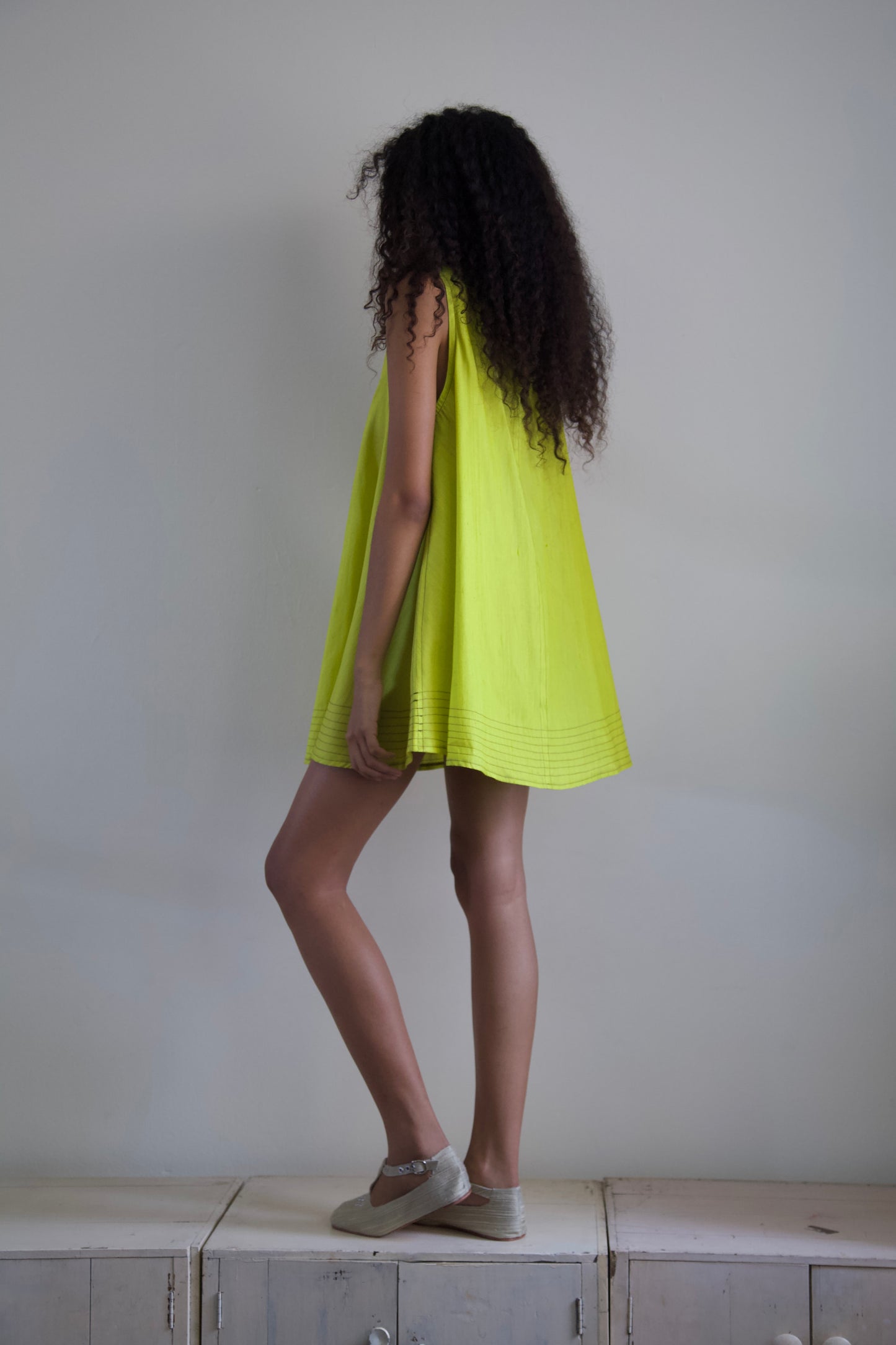 'Opacity' Crumpled Glass Silk + Handwoven Thai Silk Two Piece Tent Dress Set (7 colorways)