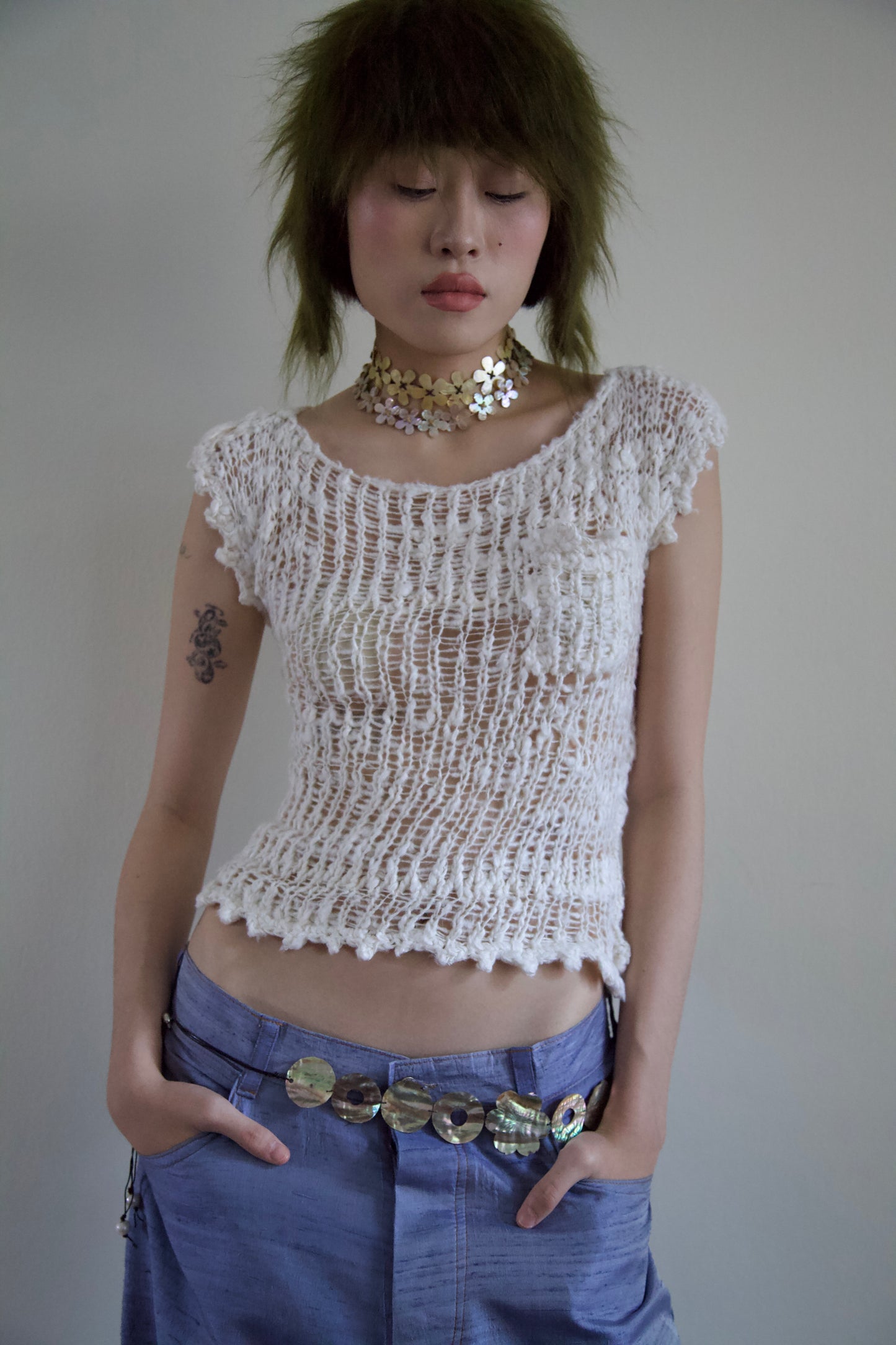 Carved Sea Shell Chokers and Bracelets / Dead-Stock Vintage (9 options)