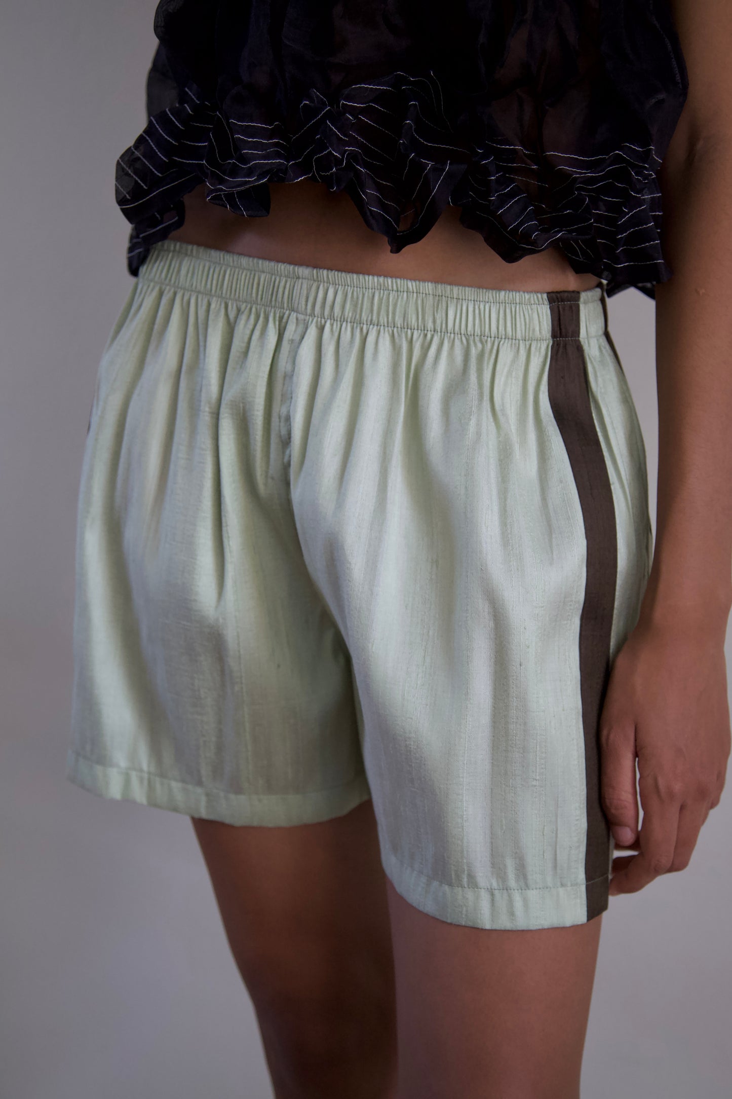 ~* new colors + sizes # ' Handwoven Raw Thai Silk Unisex Contrast Shorts (10 colorways)