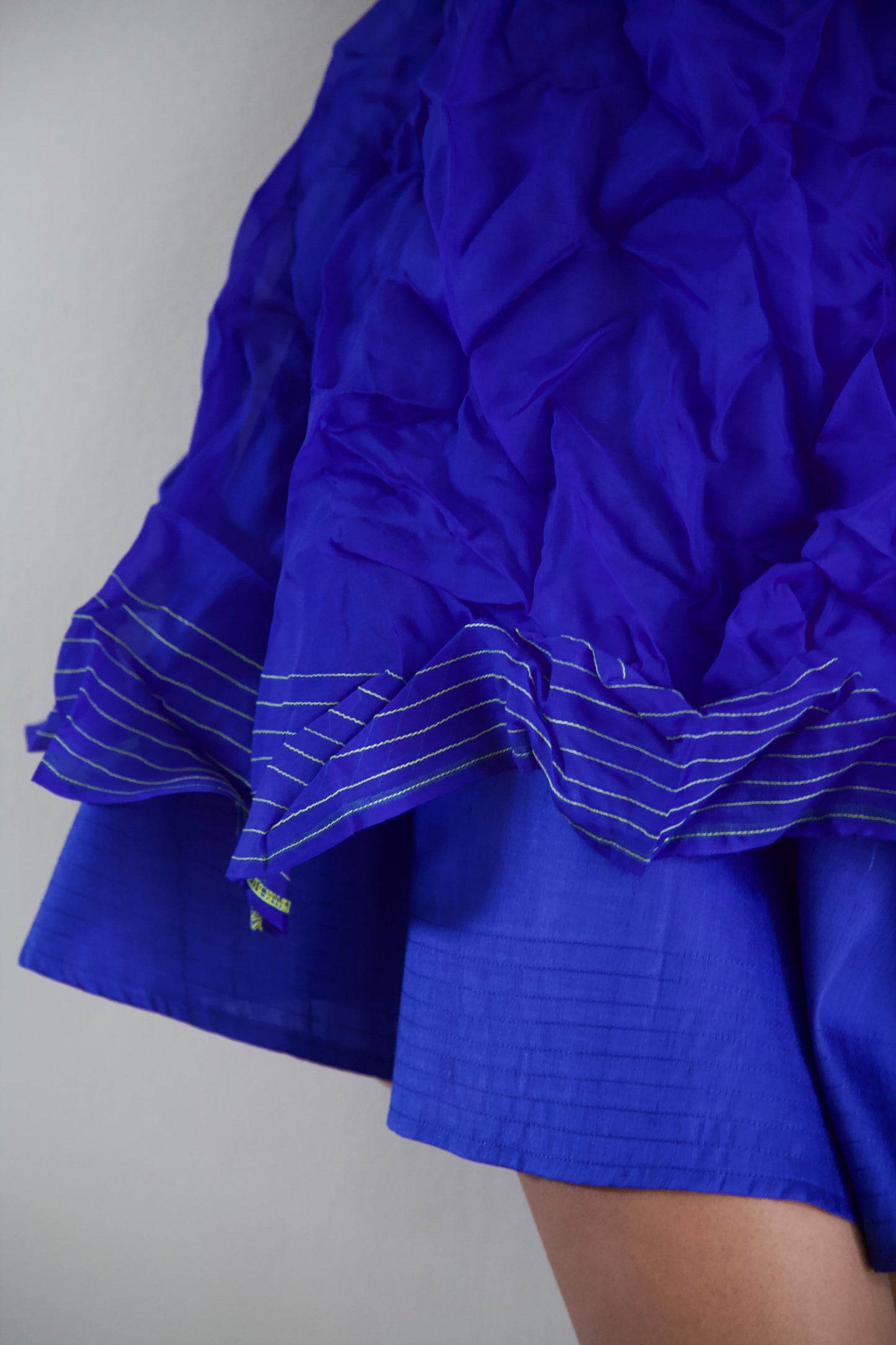 'Opacity' Crumpled Glass Silk + Handwoven Thai Silk Two Piece Tent Dress Set (7 colorways)