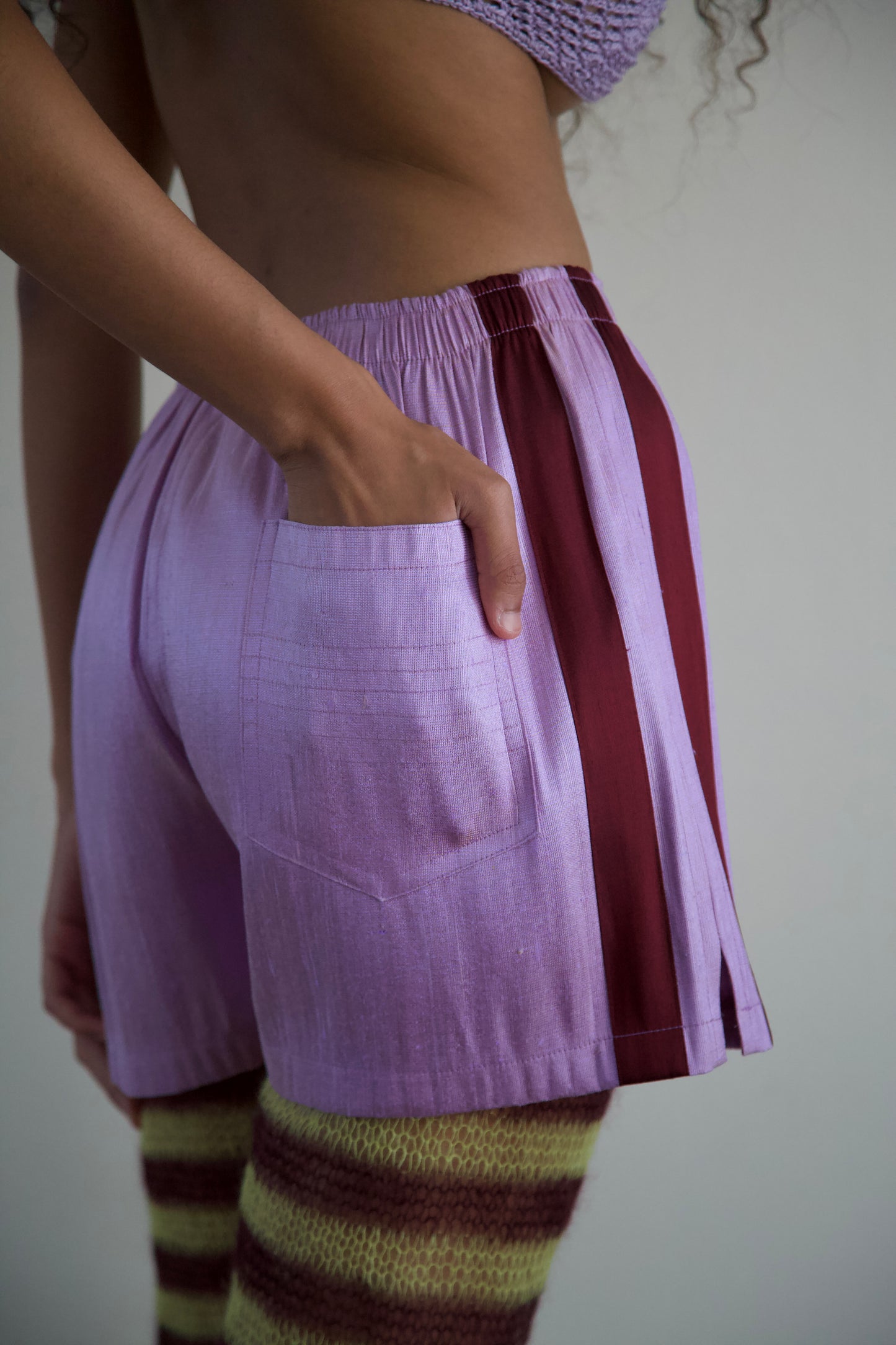 Handwoven Raw Thai Silk Unisex Contrast Shorts (new colorways + sizes!)