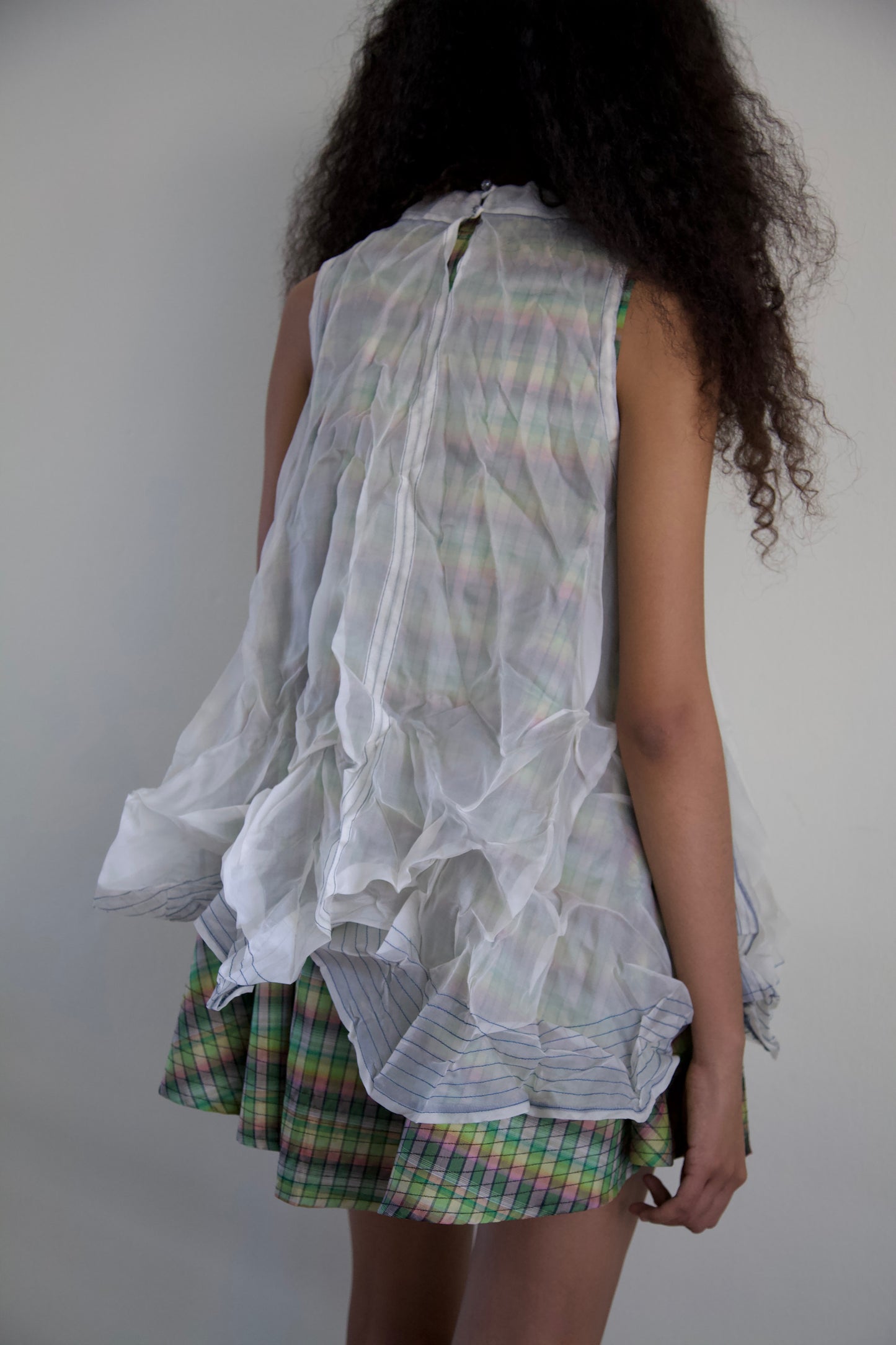 'Opacity' Crumpled Glass Silk + Handwoven Thai Silk Two Piece Tent Dress Set (7 colorways)