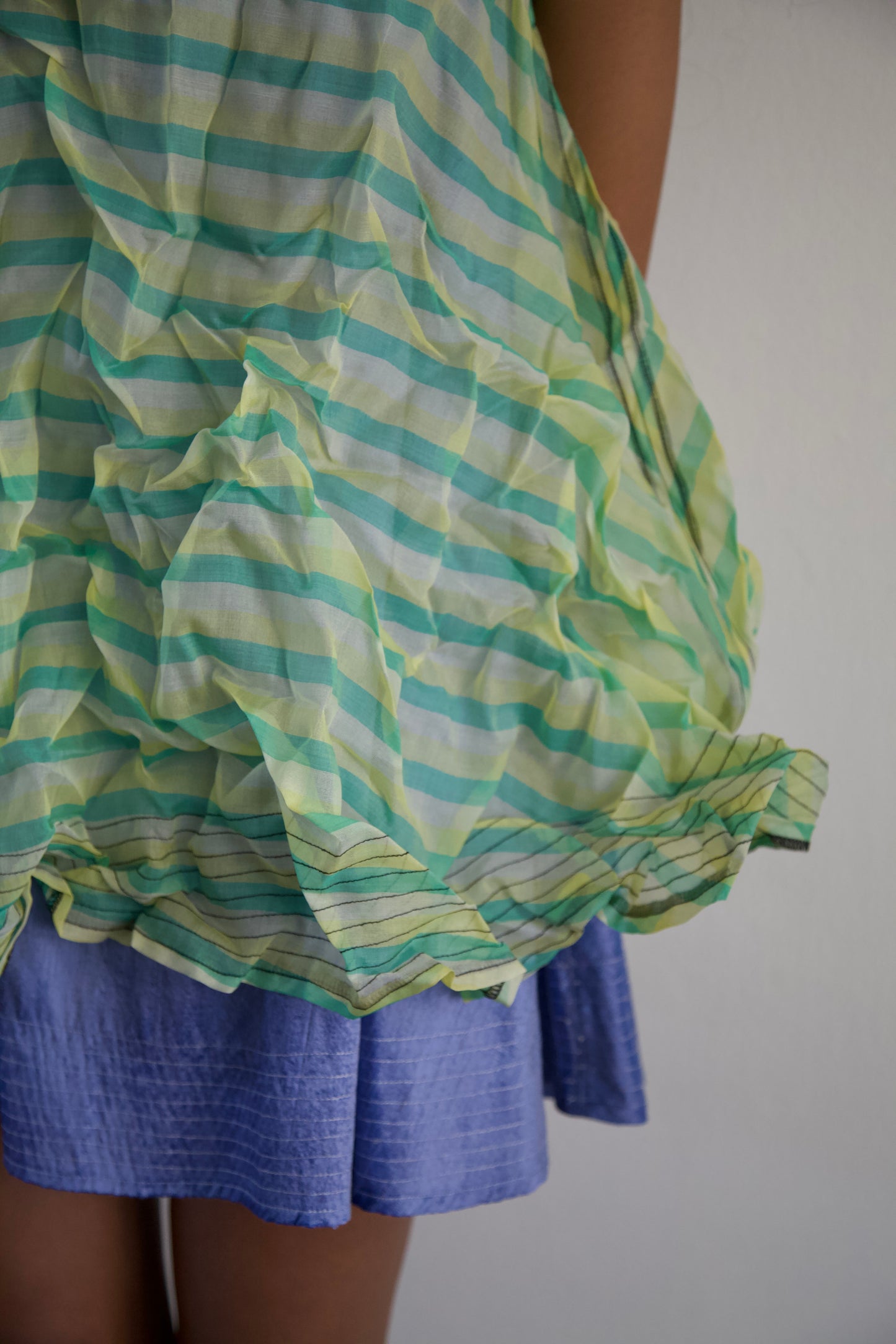 'Opacity' Crumpled Glass Silk + Handwoven Thai Silk Two Piece Tent Dress Set (7 colorways)