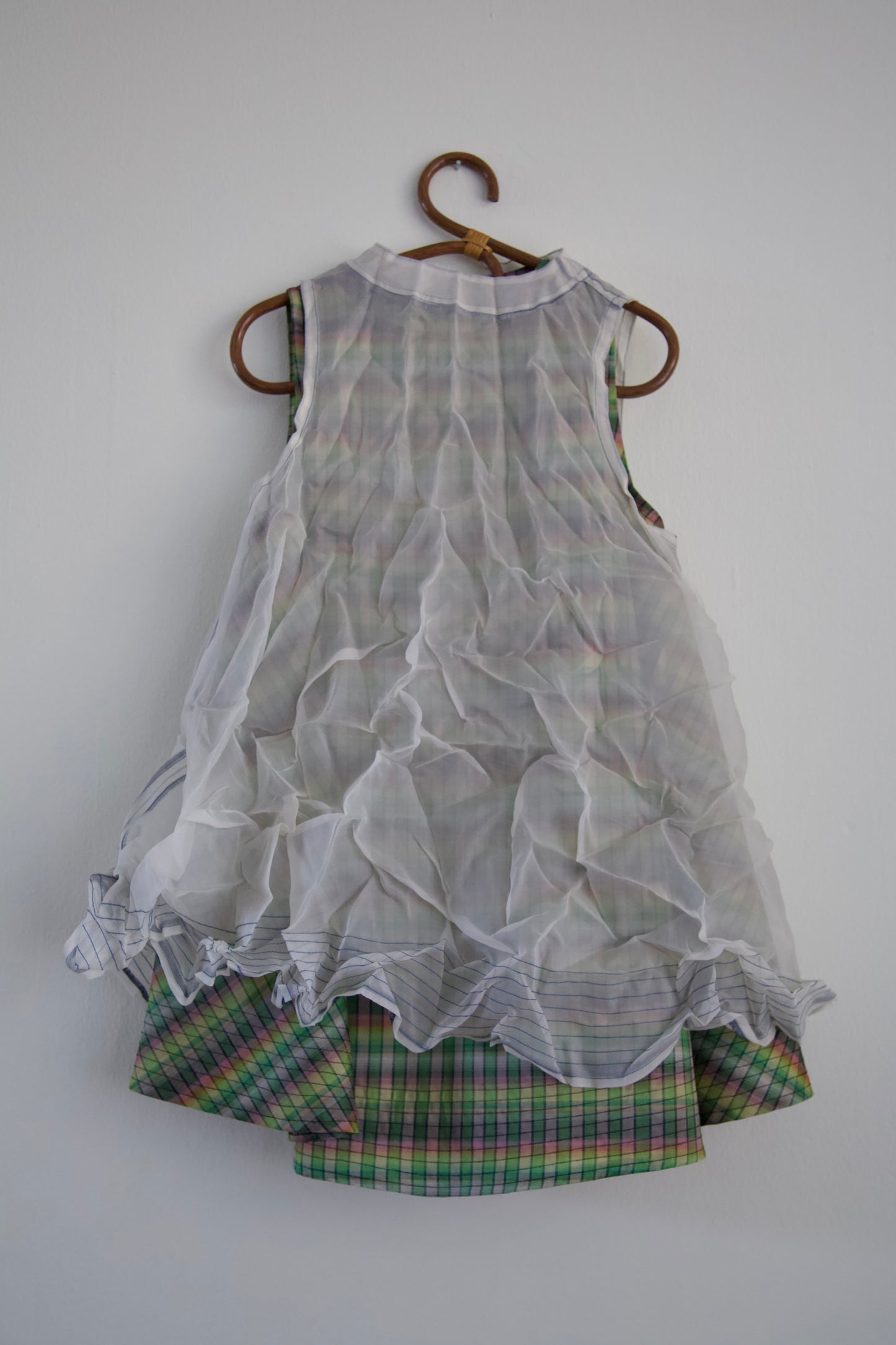 'Opacity' Crumpled Glass Silk + Handwoven Thai Silk Two Piece Tent Dress Set (7 colorways)