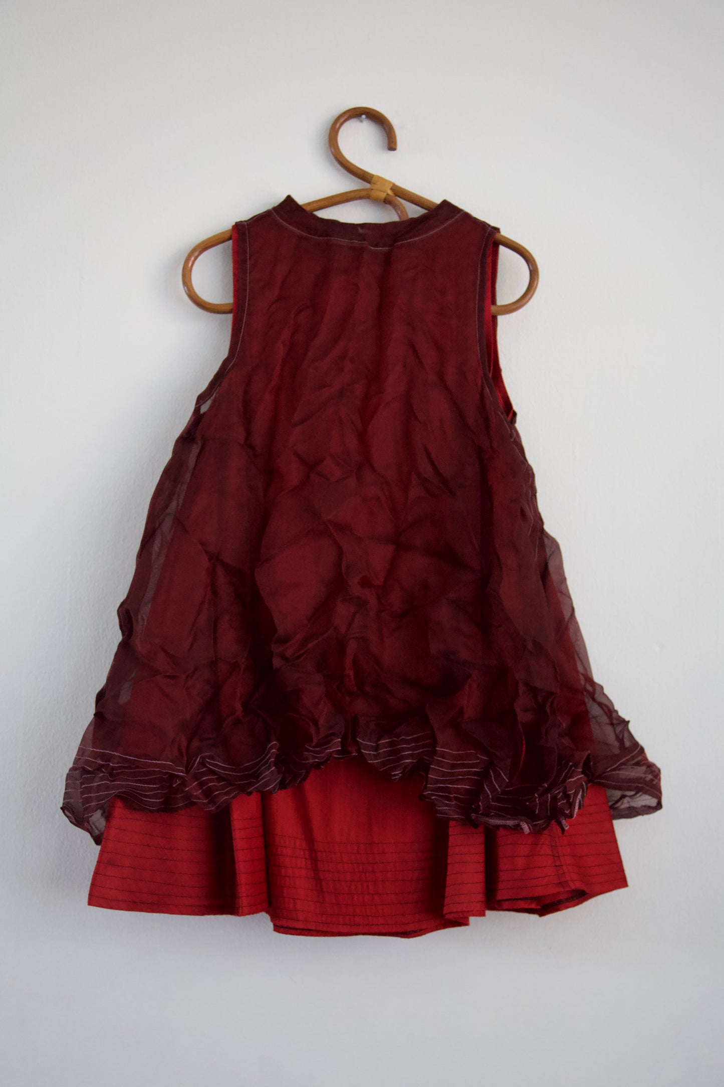 'Opacity' Crumpled Glass Silk + Handwoven Thai Silk Two Piece Tent Dress Set (7 colorways)