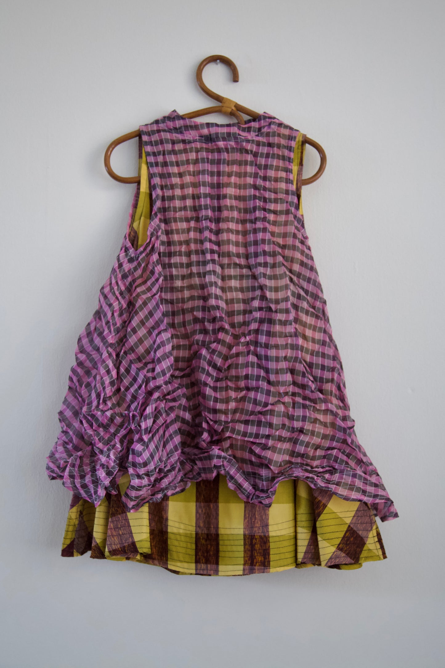 'Opacity' Crumpled Glass Silk + Handwoven Thai Silk Two Piece Tent Dress Set (7 colorways)