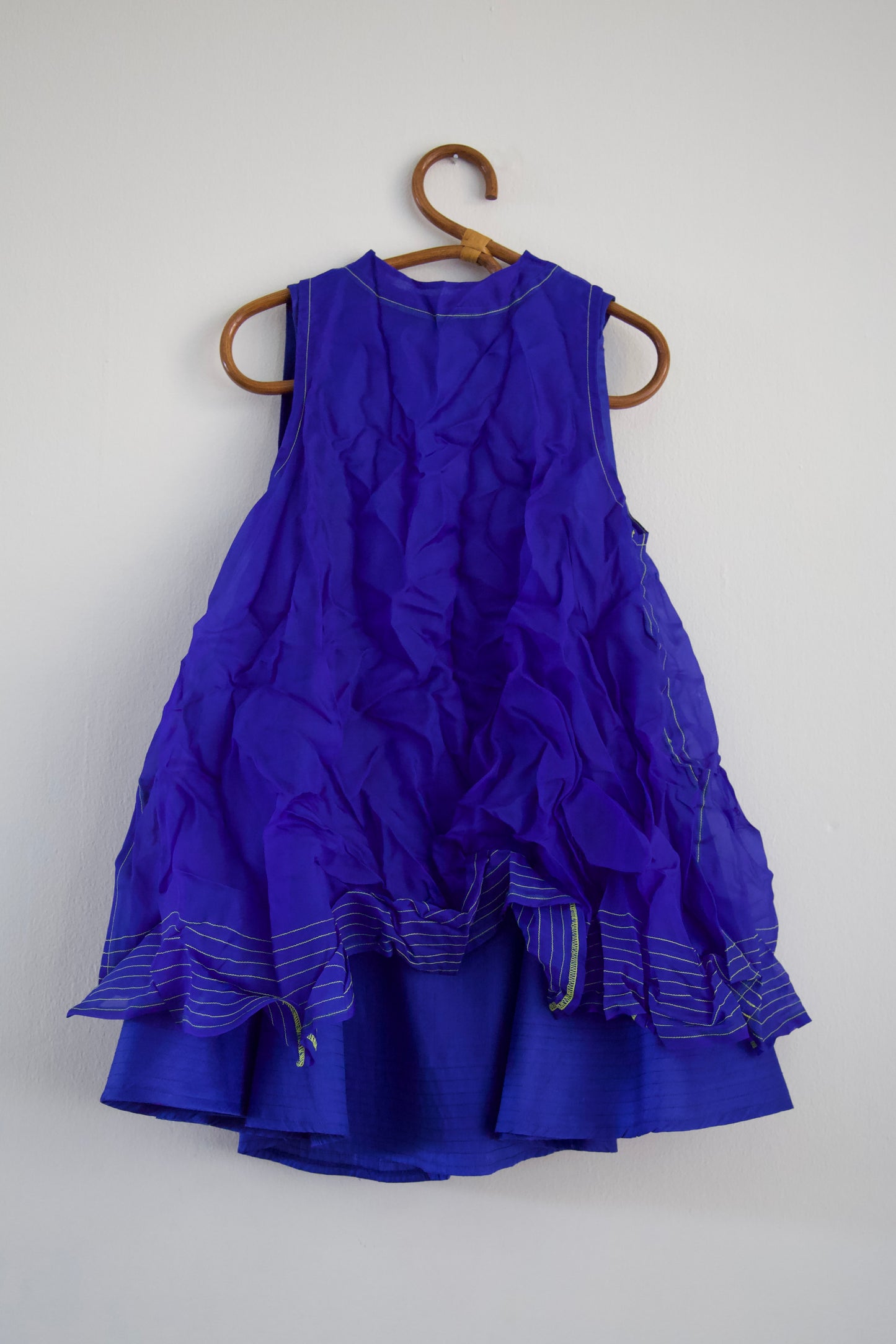 'Opacity' Crumpled Glass Silk + Handwoven Thai Silk Two Piece Tent Dress Set (7 colorways)