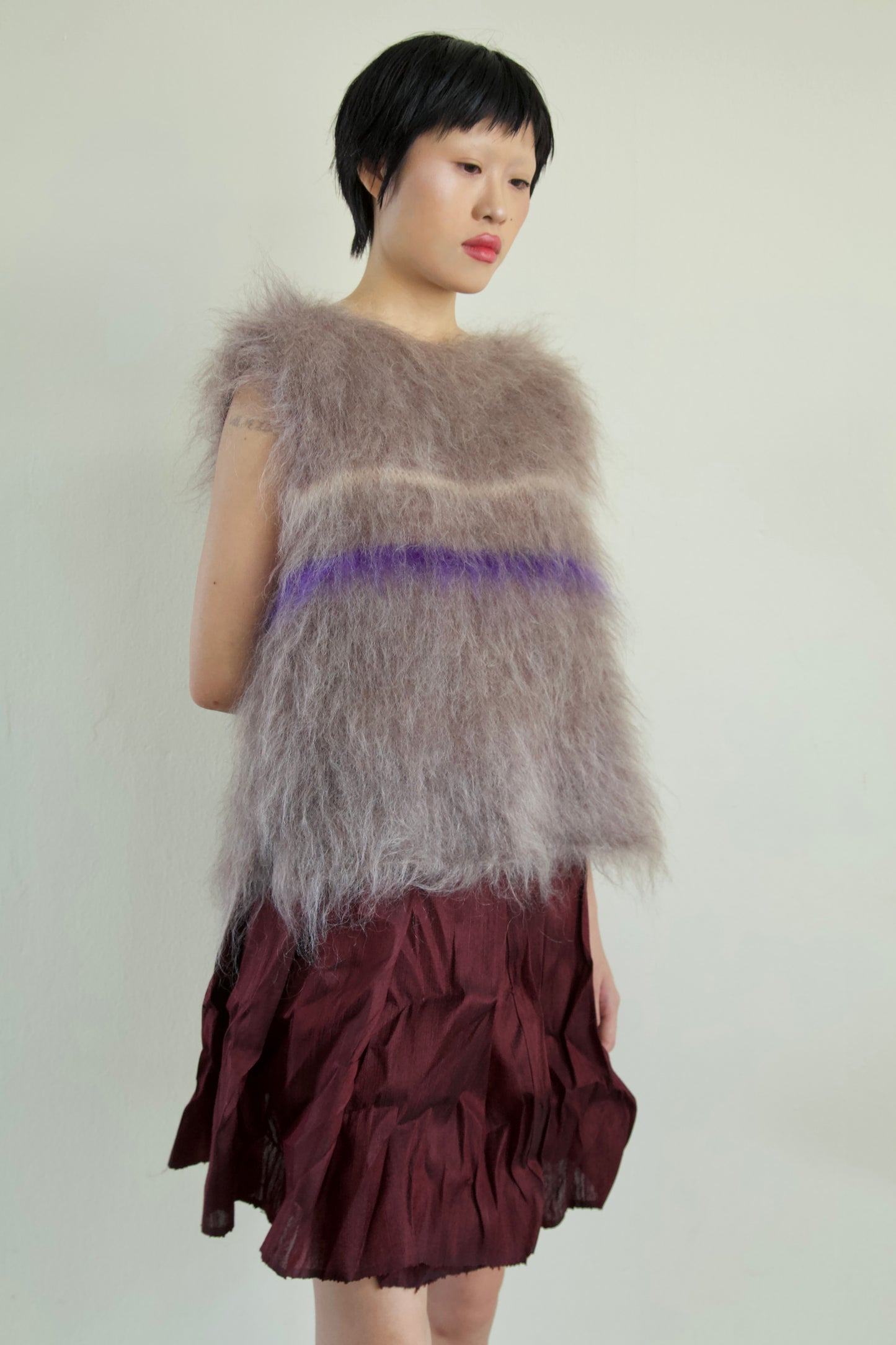 Original Blur Brushed Mohair Unisex Square top (one-of-a-kind)