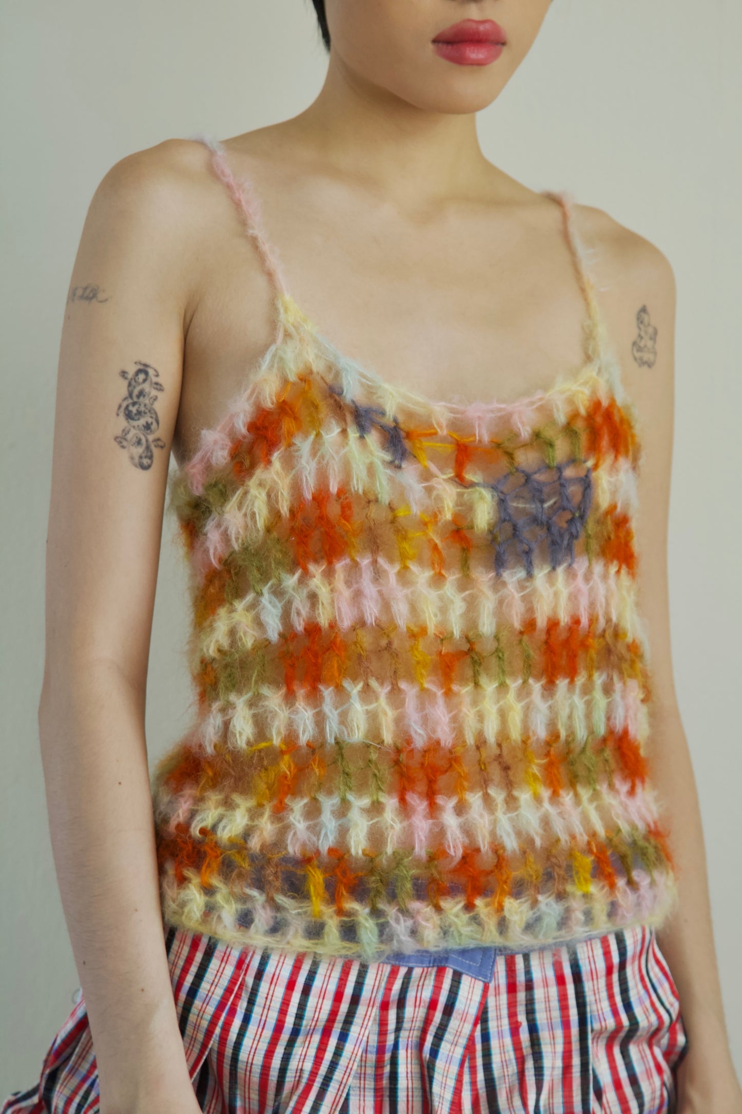 Original Blur Spot Hand-Crocheted Brushed Mohair Tank (one-of-a-kind)