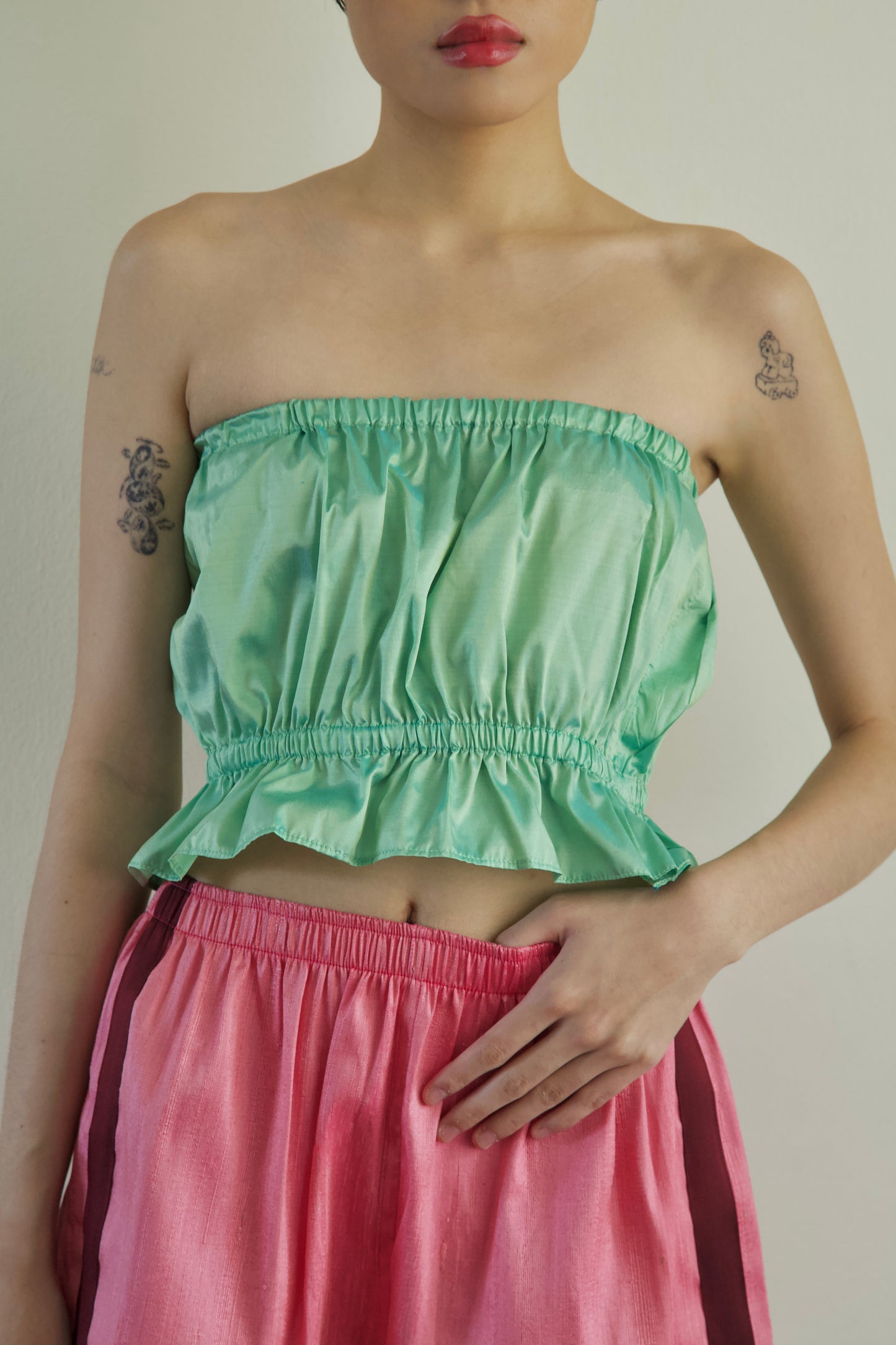 Thai Silk Peplum Easy Top (10 colorways)