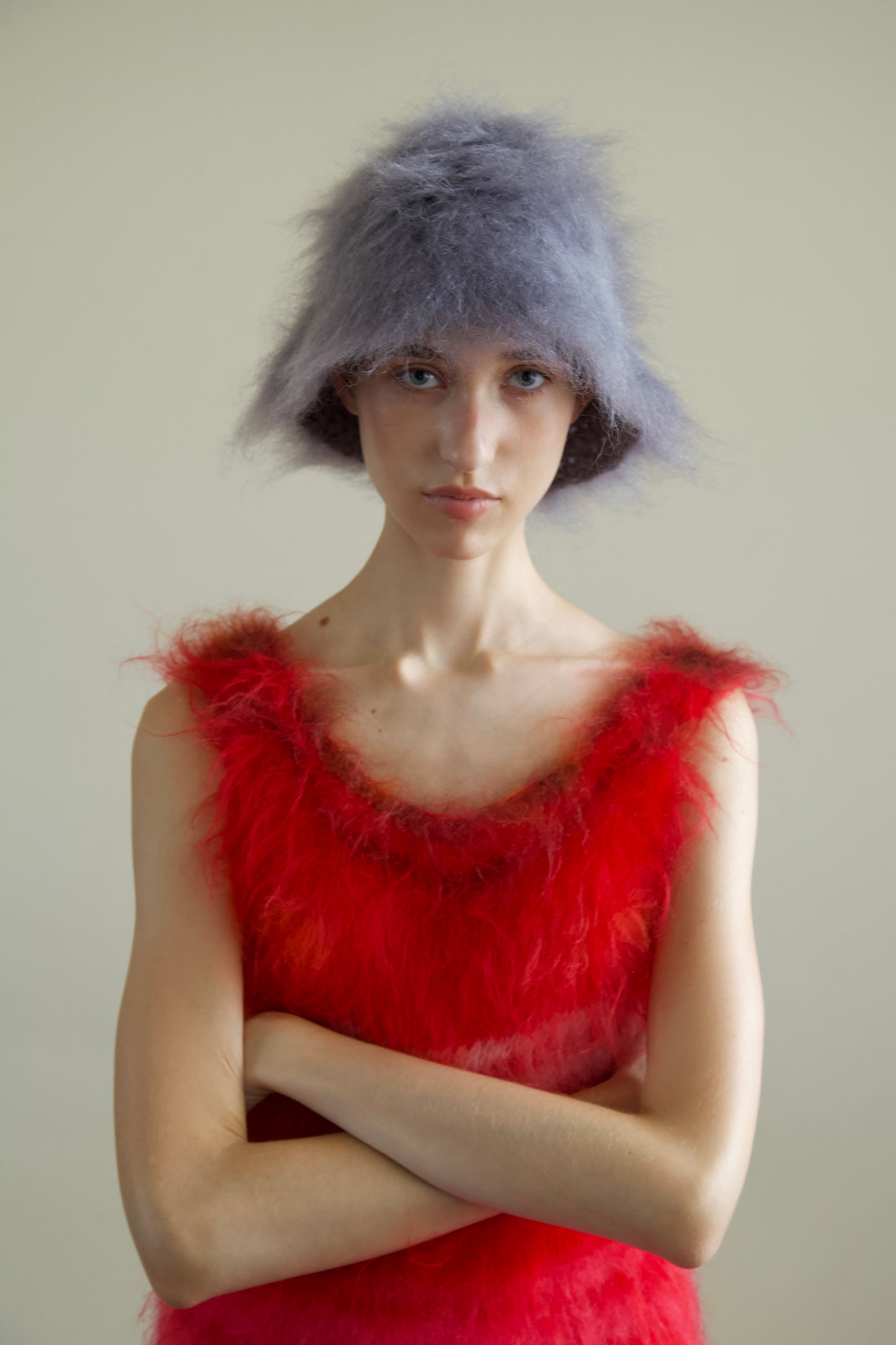 Original Blur Brushed Mohair Bucket Cap (soot)