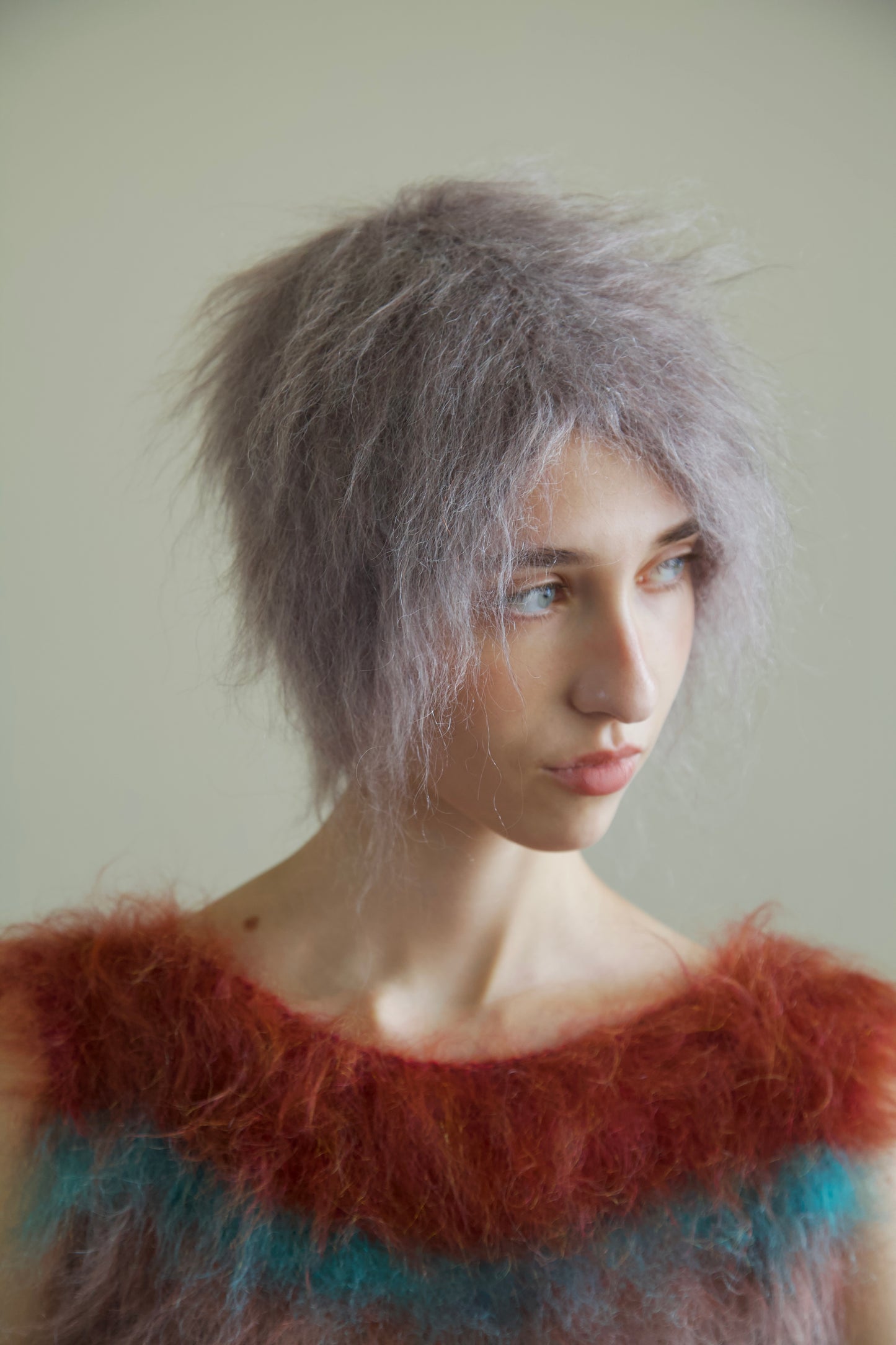 Original Blur Brushed Mohair 'HAIR' Beanie (smoke pixie)