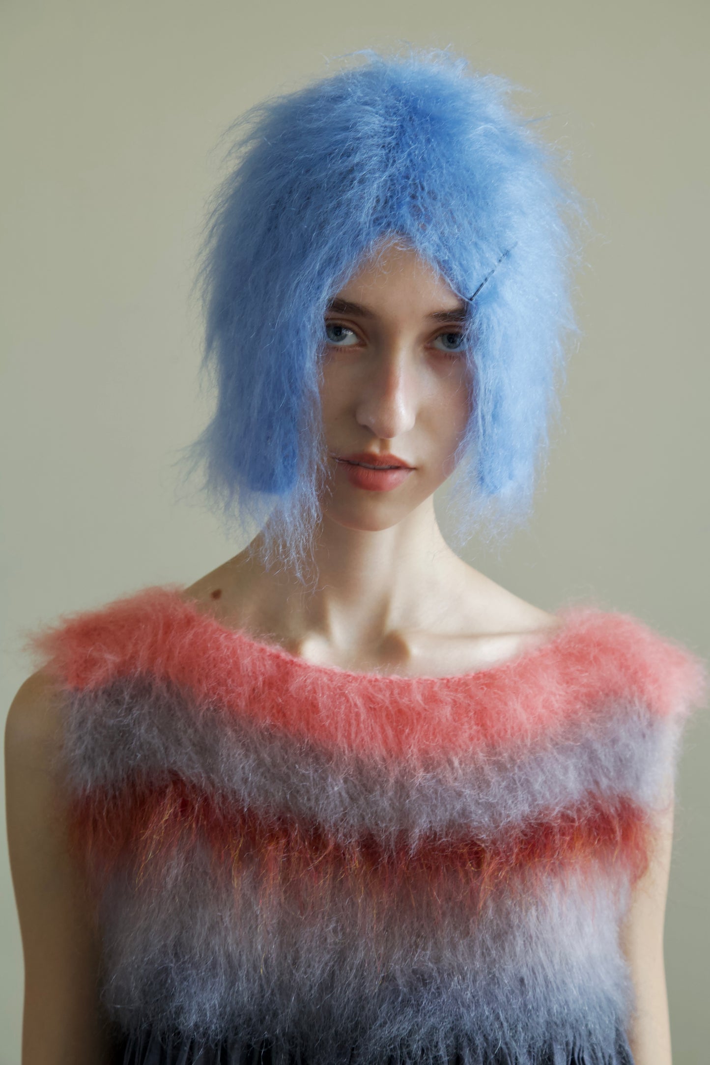 Original Blur Brushed Mohair 'HAIR' Beanie (sky bob)