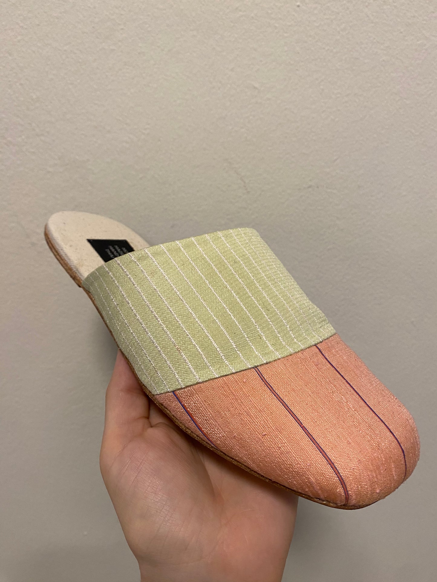 Handwoven Raw Thai Silk Unisex Contrast Cap Toe Mules (3 colorways)