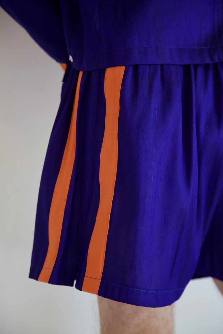Handwoven Raw Thai Silk Unisex Contrast Shorts (new color-ways!)