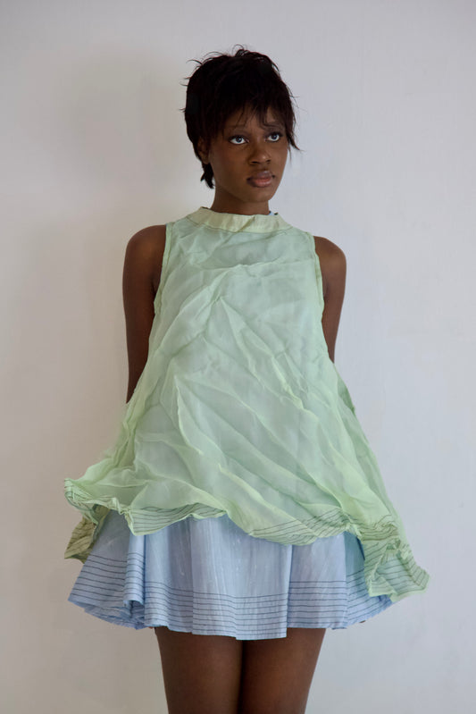 Raw Thai Silk/ Crumpled Mai Kaew Tent Dress Two Piece Set (new color-ways!)