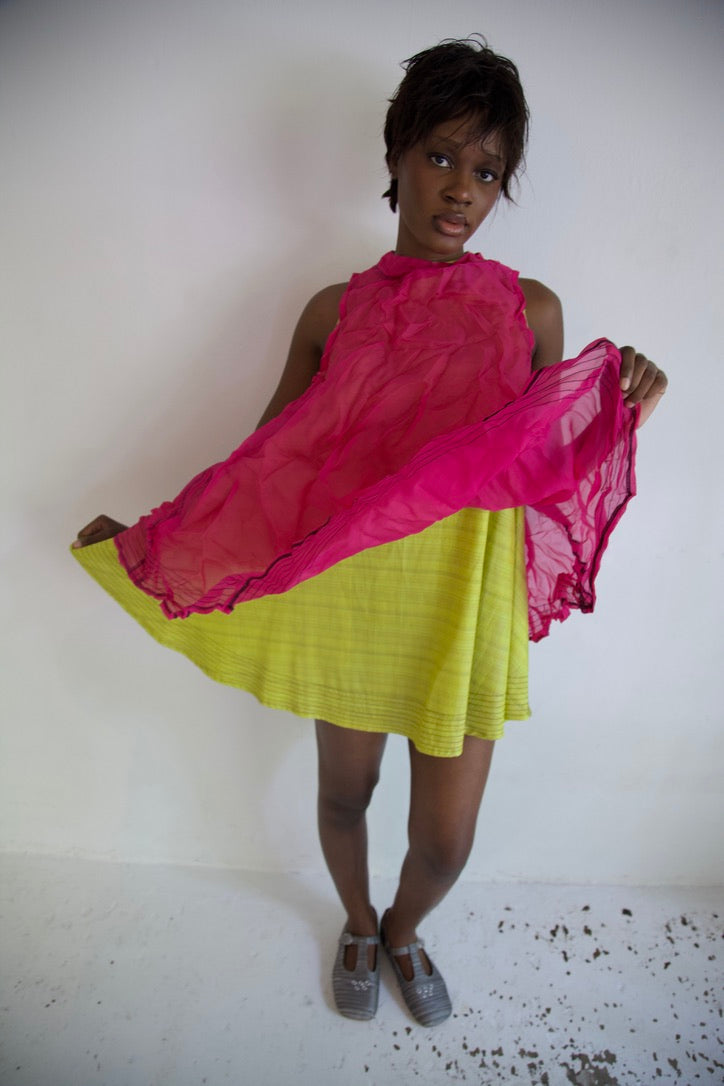 Raw Thai Silk/ Crumpled Mai Kaew Tent Dress Two Piece Set (new color-ways!)