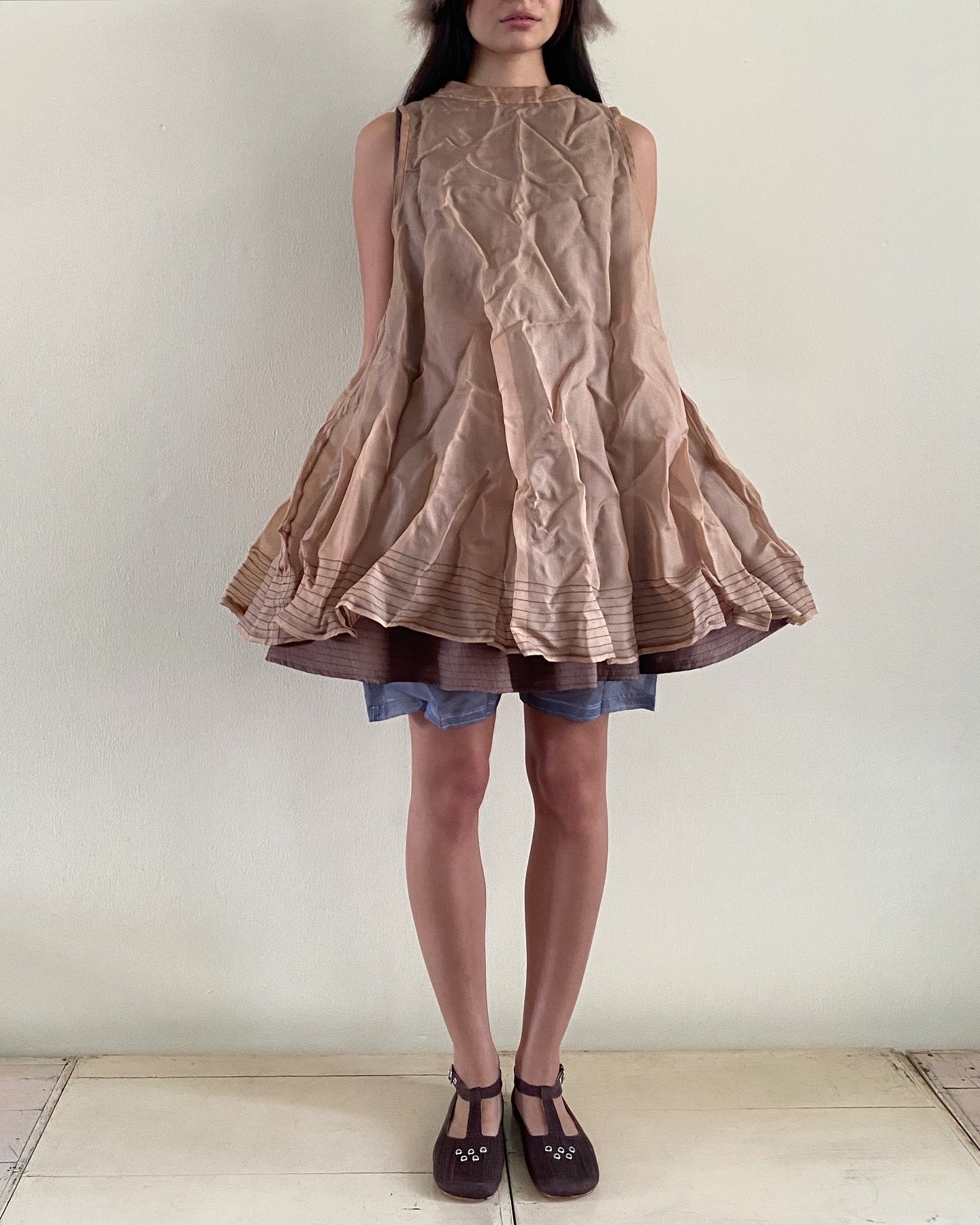 Mai Kaew Crumpled Thai 'Glass' Silk Tent Dress (3 colorways)