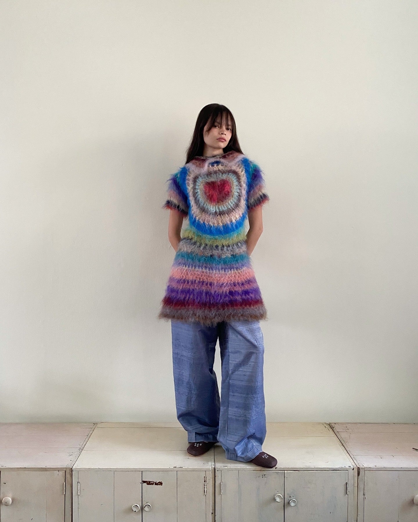 Original Blur Target Hand-Crocheted Brushed Mohair Dress (one-of-a-kind)