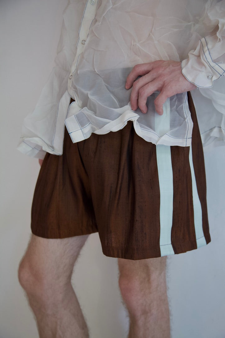 Handwoven Raw Thai Silk Unisex Contrast Shorts (new color-ways!)