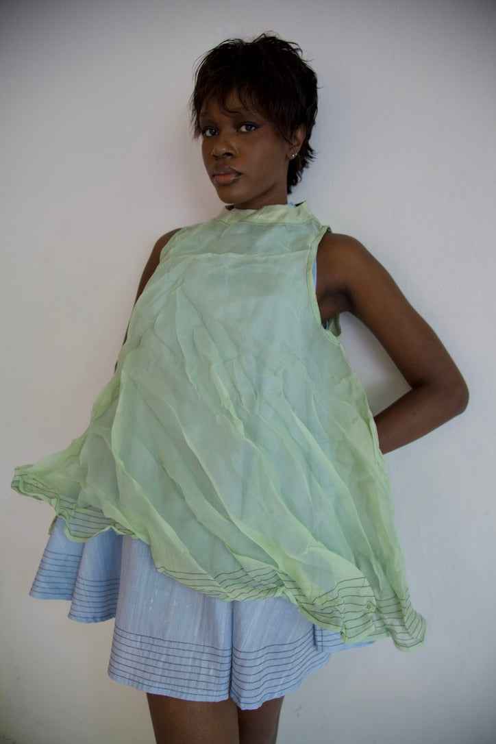 Raw Thai Silk/ Crumpled Mai Kaew Tent Dress Two Piece Set (new color-ways!)
