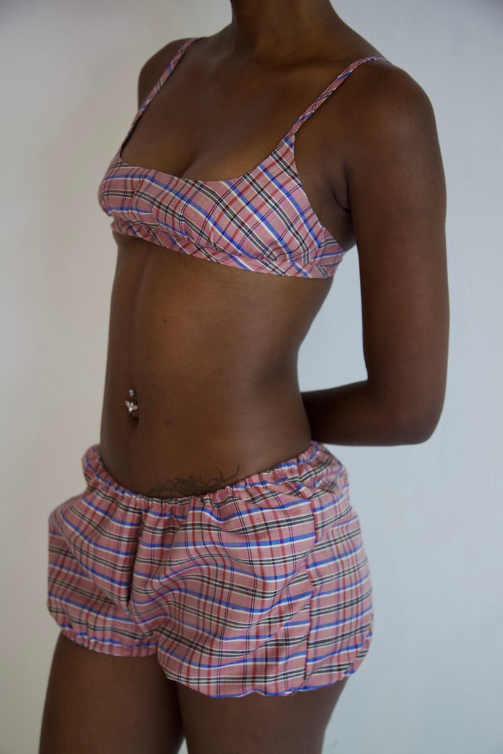 Handwoven Raw Thai Silk Bloomer Bralette Set