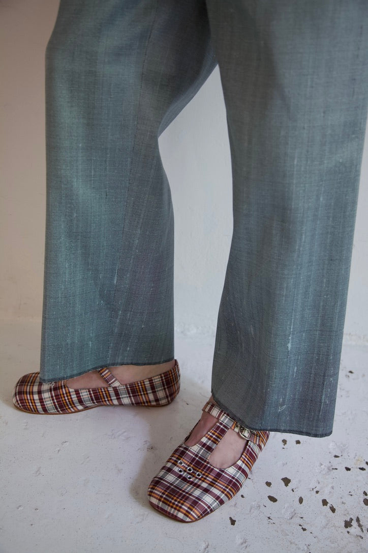 Handwoven Raw Thai Silk 'Siamese Denim' Jeans (medium wash)