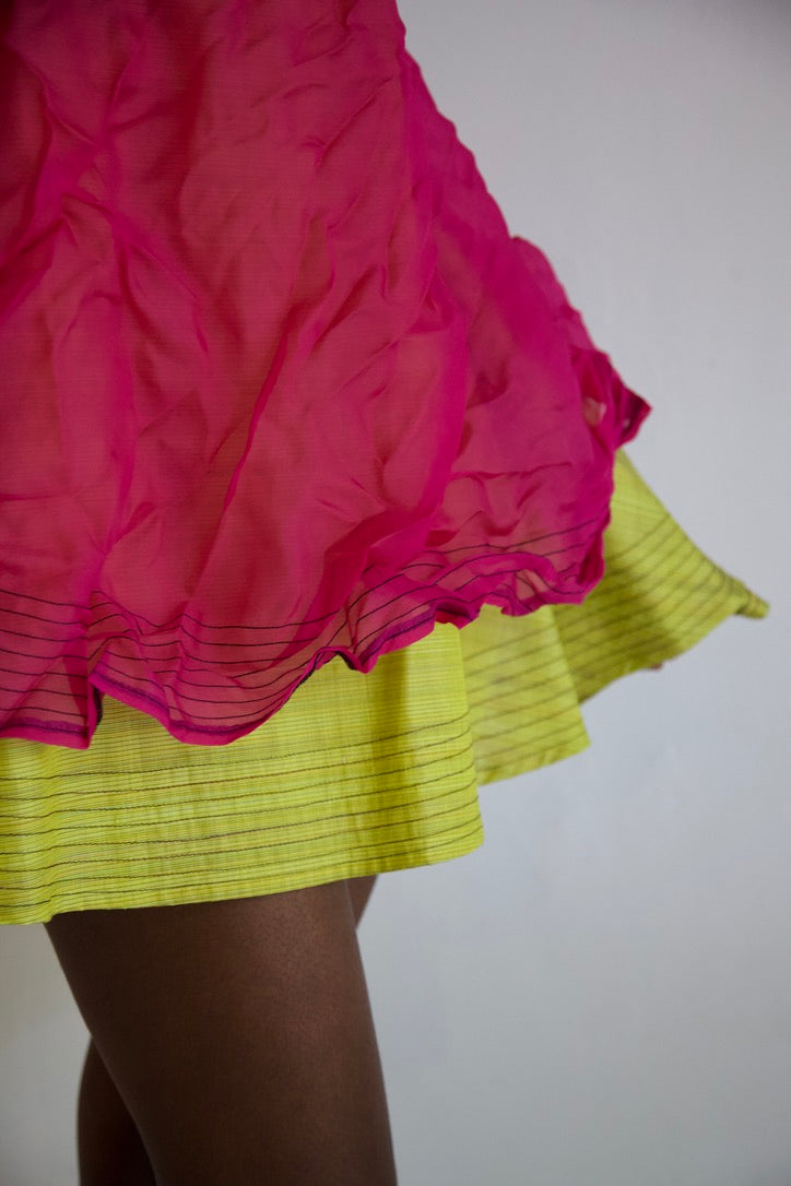 Raw Thai Silk/ Crumpled Mai Kaew Tent Dress Two Piece Set (new color-ways!)