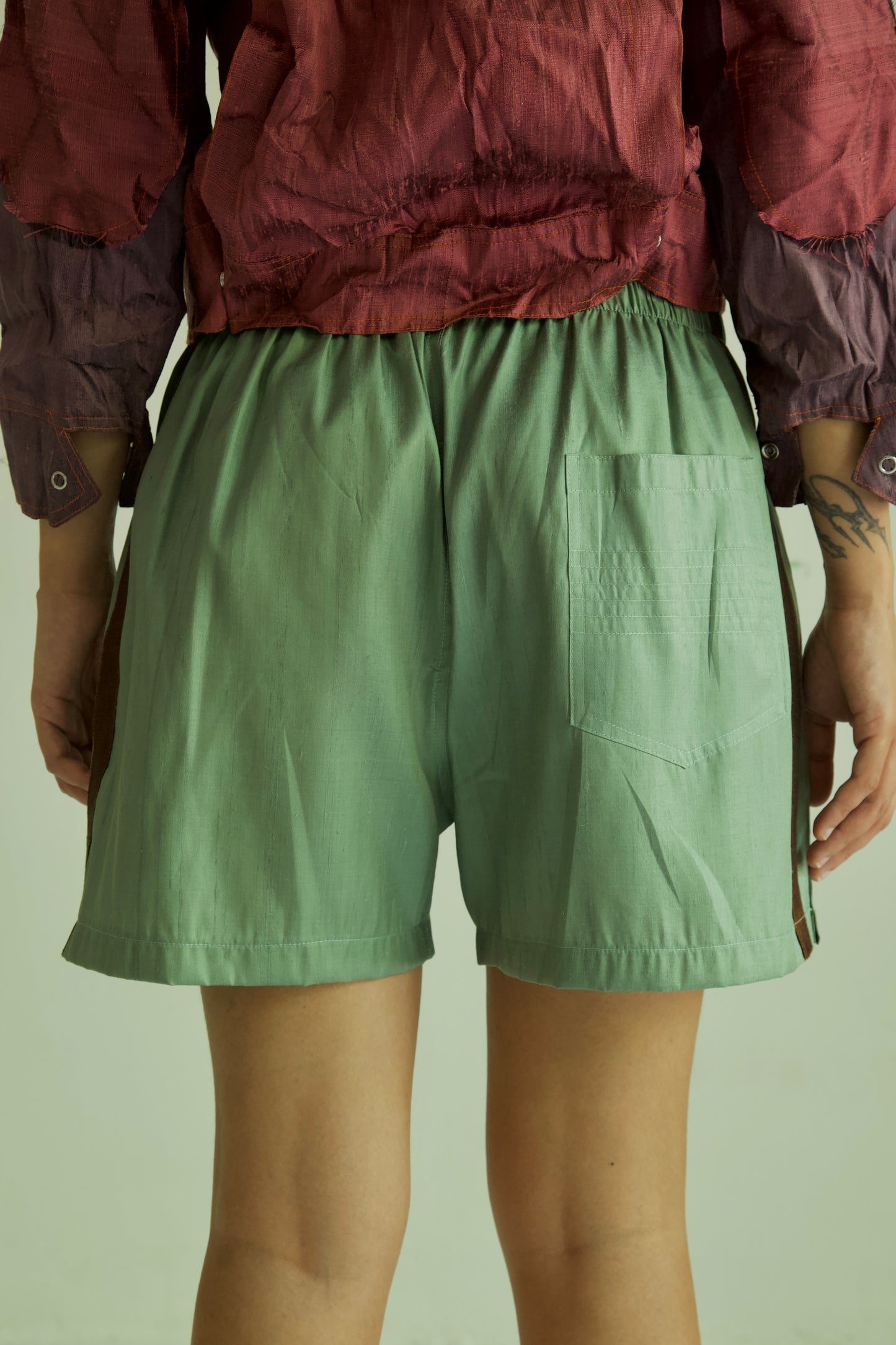 Handwoven Raw Thai Silk Unisex Contrast Shorts (new colorways)