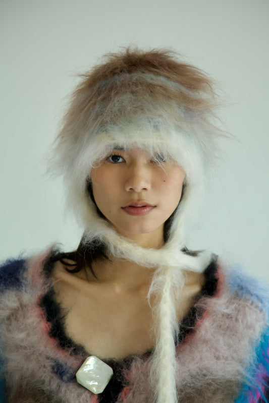 Original Blur Brushed Mohair Bonnet Cap (melting)