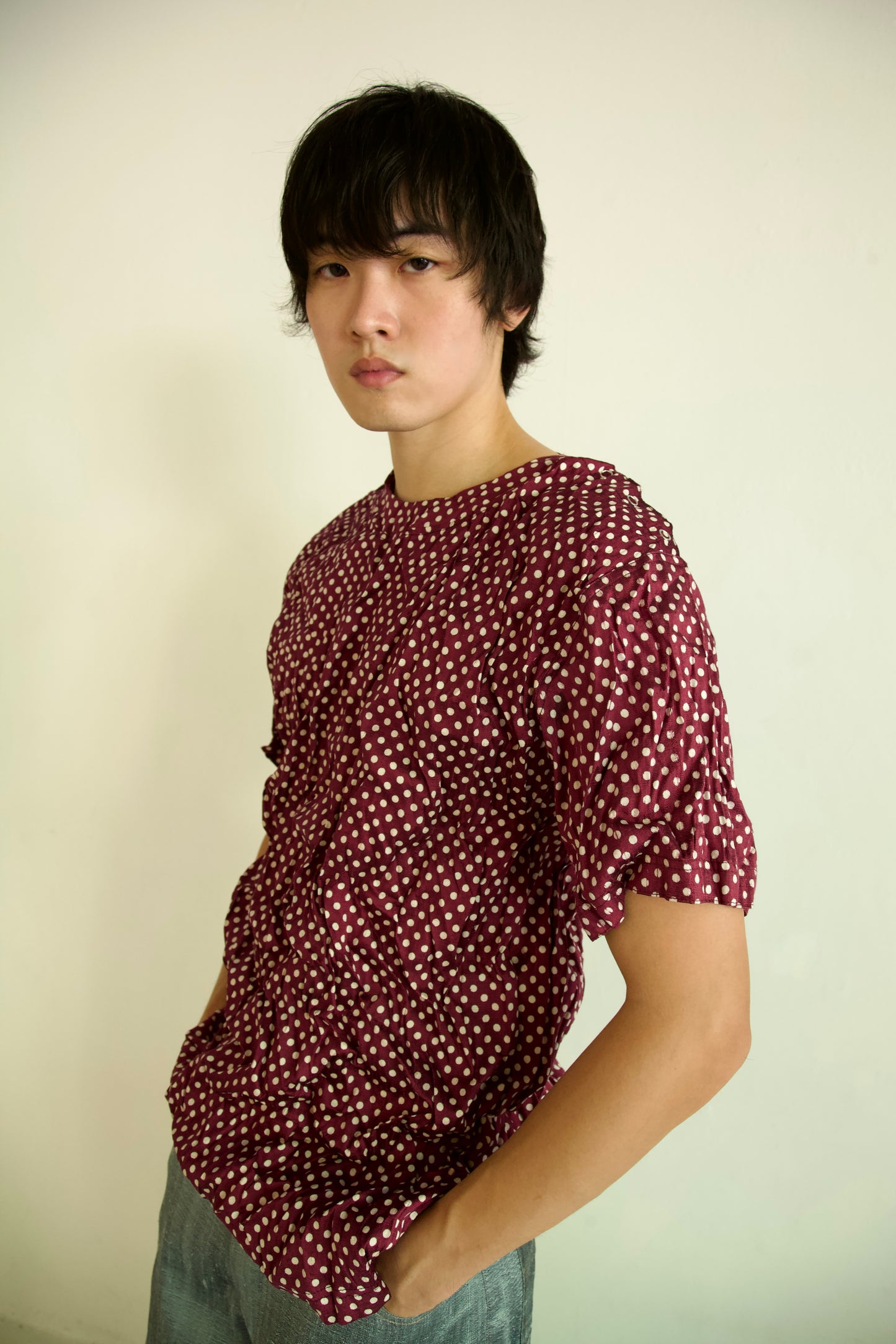 Crumpled Thai Silk Unisex Snap Tee (4 colorways)