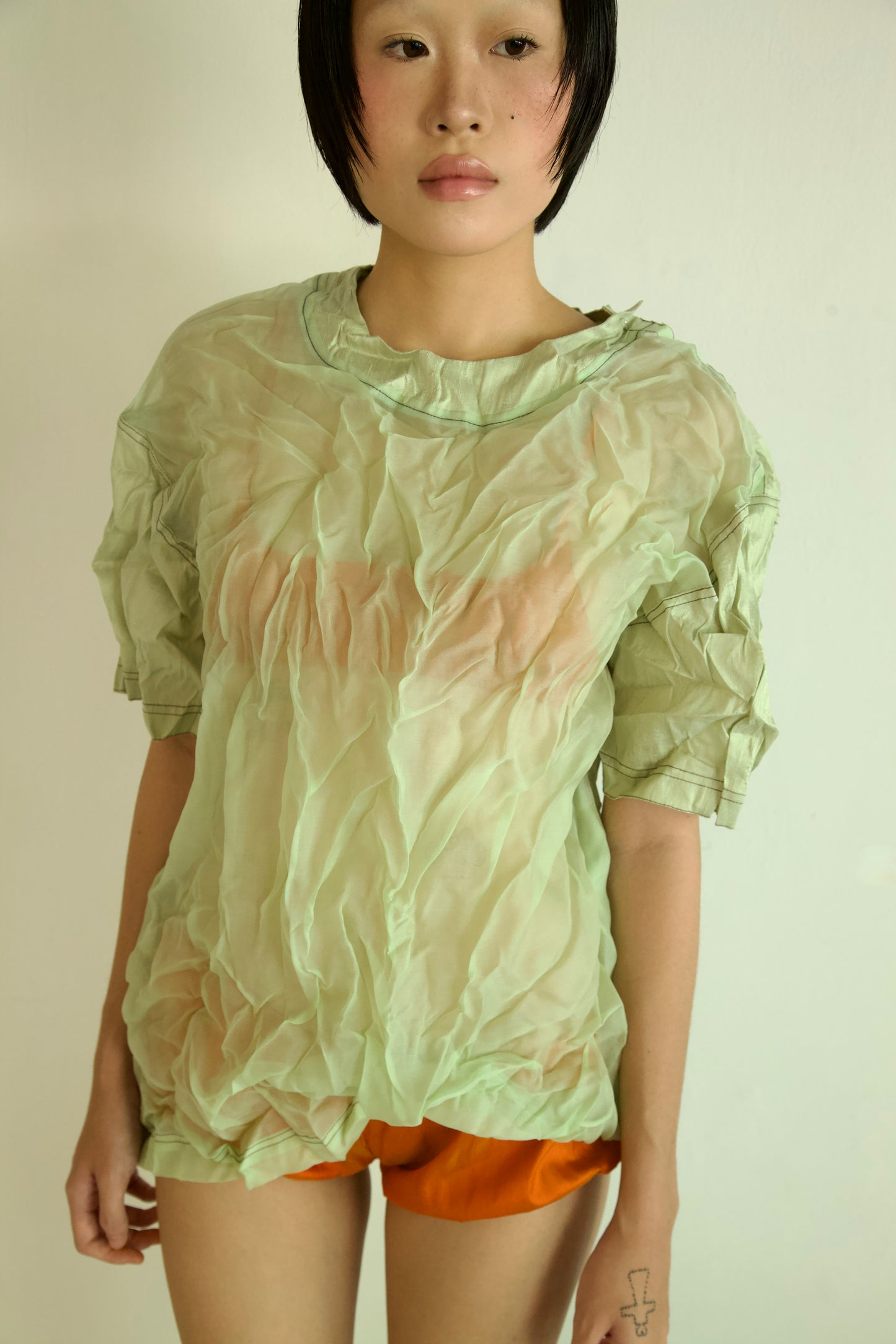 Crumpled Thai Silk Unisex Snap Tee (4 colorways)