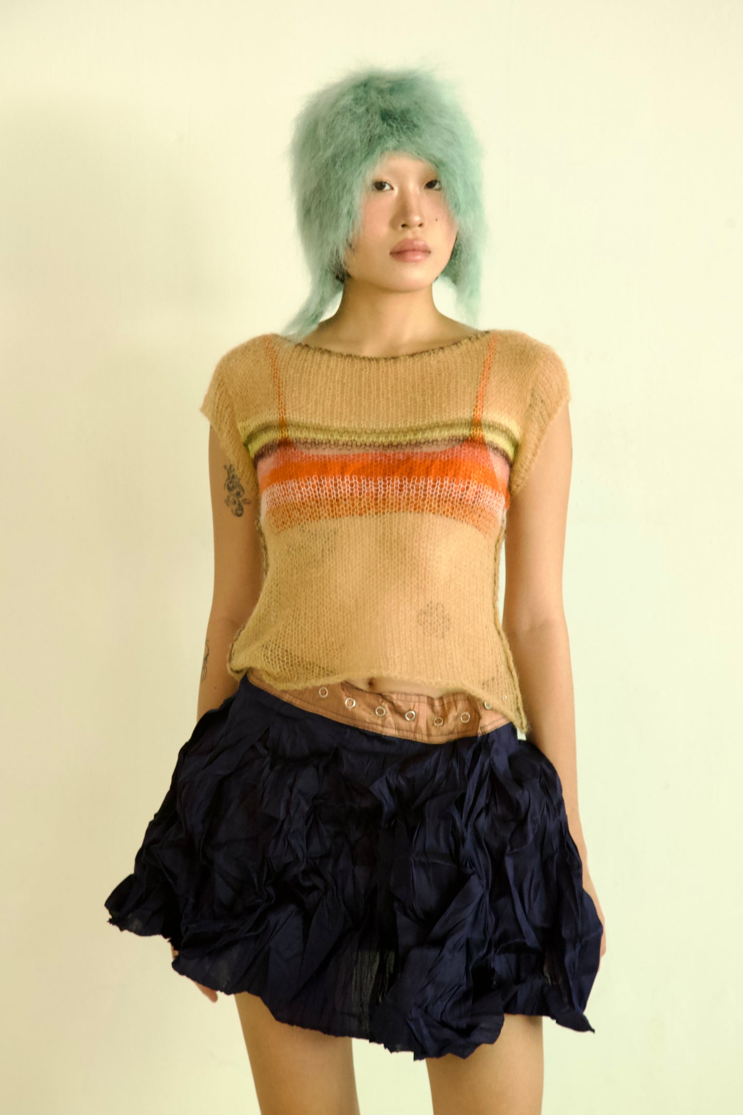 Threadbare Palette Light Mohair Knit One-of-a-kind Unisex Tee (beach)
