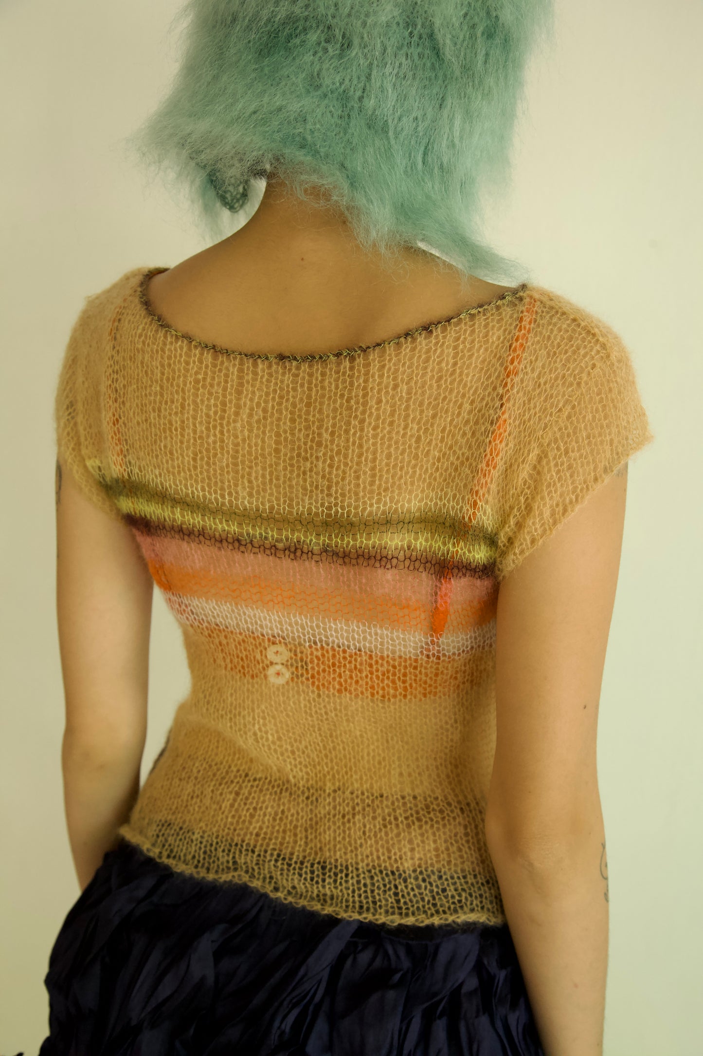 Threadbare Palette Light Mohair Knit One-of-a-kind Unisex Tee (beach)