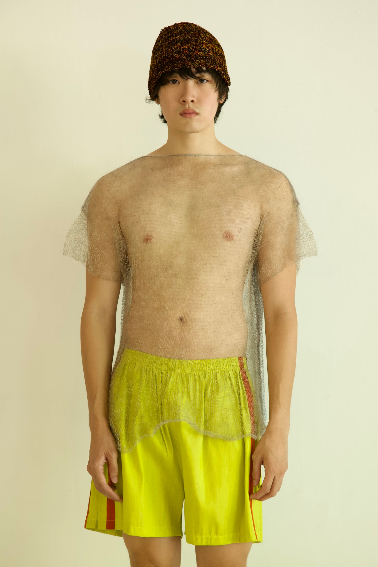 Threadbare Palette Light Mohair Knit One-of-a-kind Unisex Tee (cobweb)