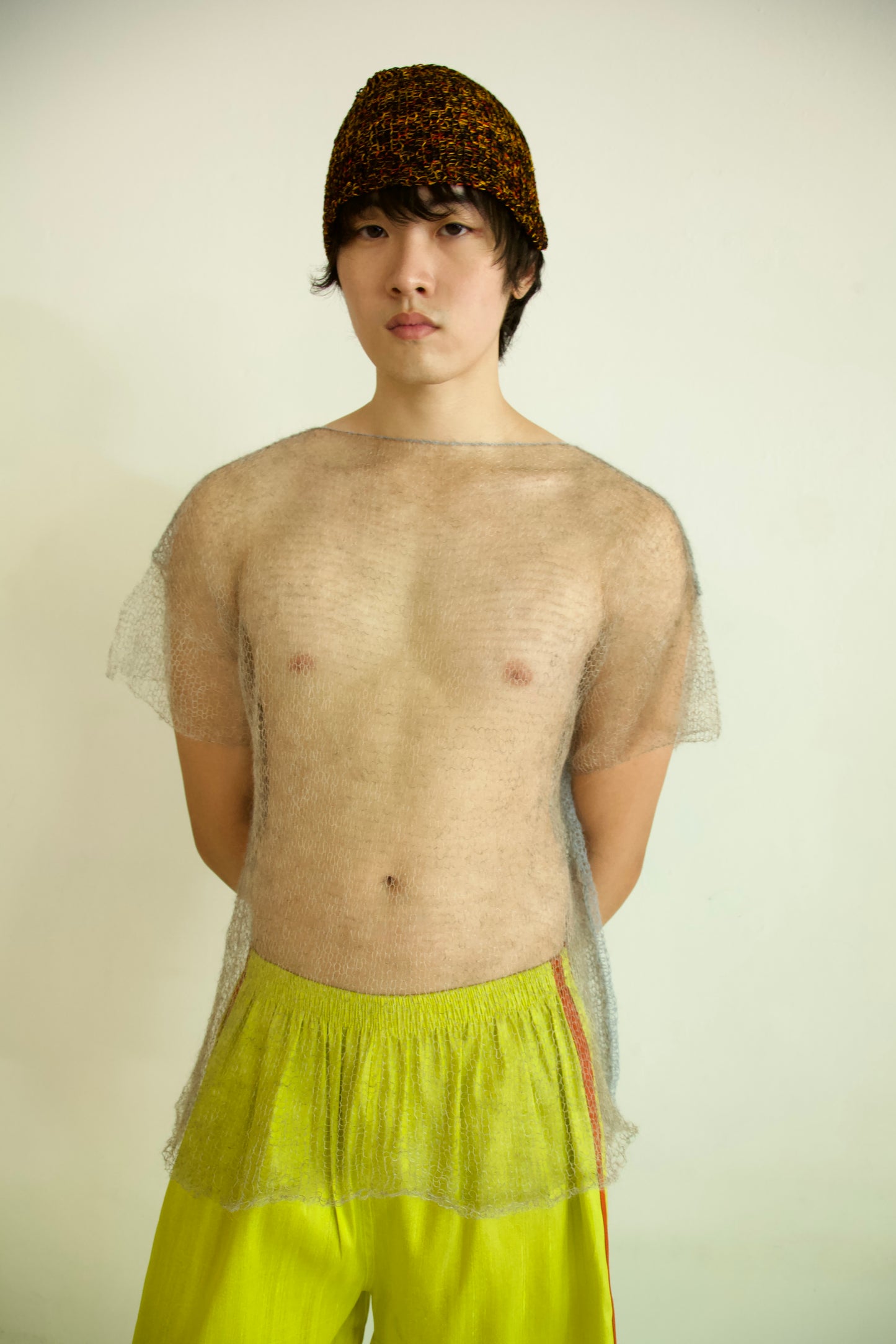 Threadbare Palette Light Mohair Knit One-of-a-kind Unisex Tee (cobweb)