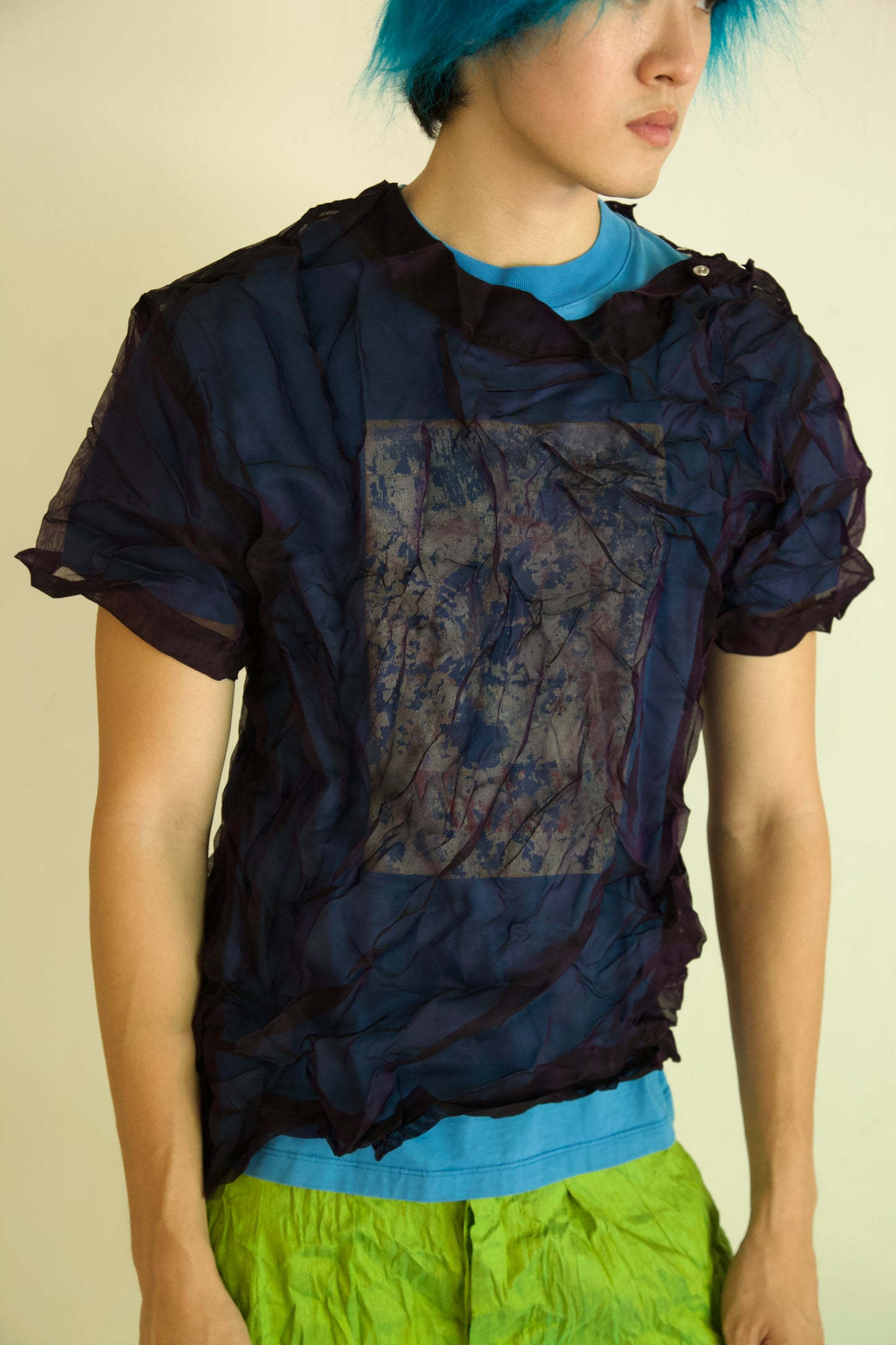 Crumpled Thai Silk Unisex Snap Tee (4 colorways)