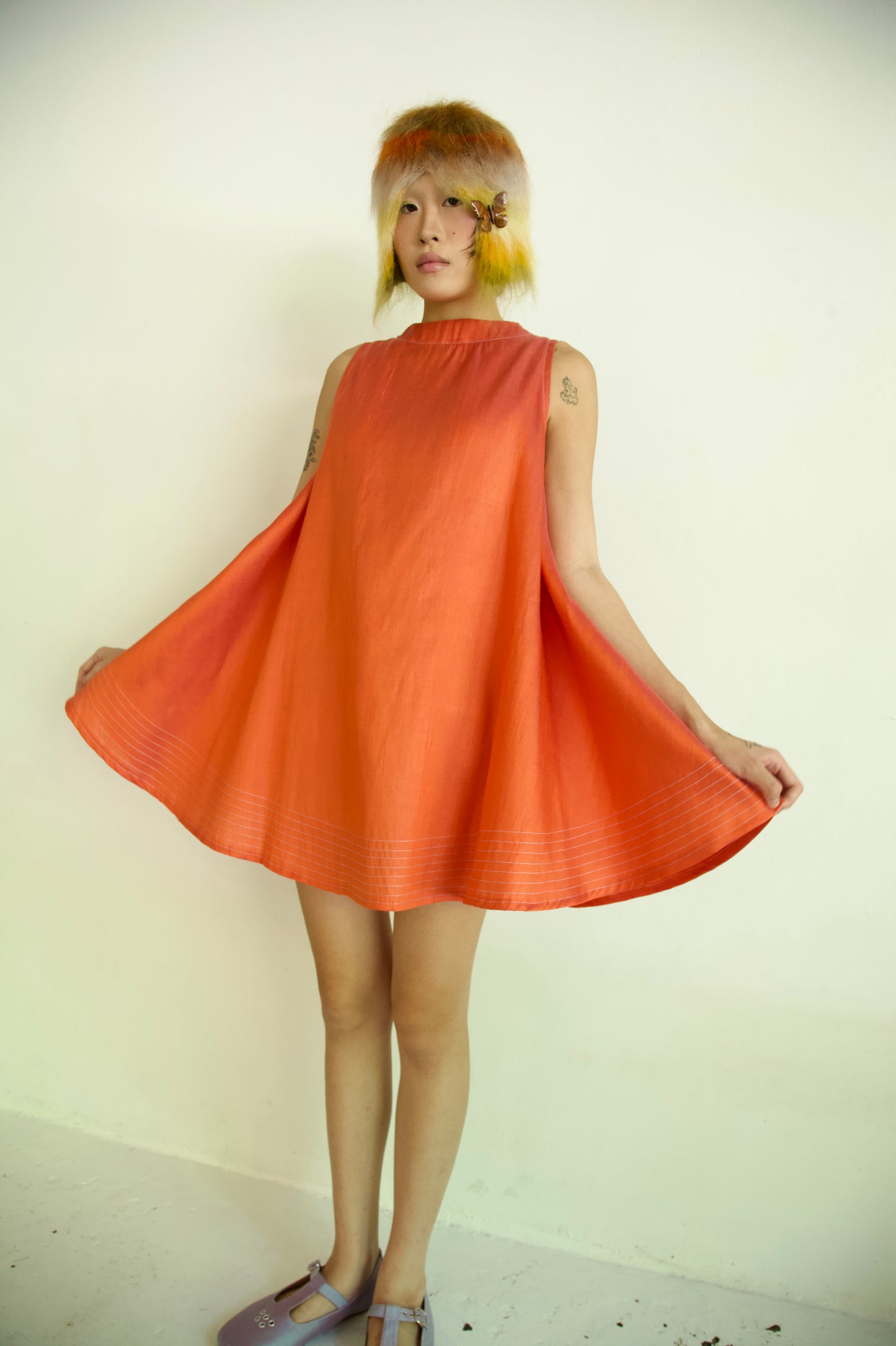 Raw Thai Silk/ Crumpled Mai Kaew Tent Dress (new colorways)