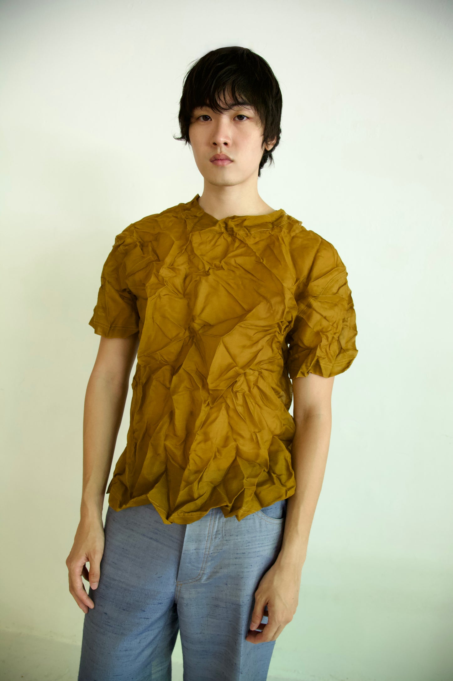 Crumpled Thai Silk Unisex Snap Tee (4 colorways)
