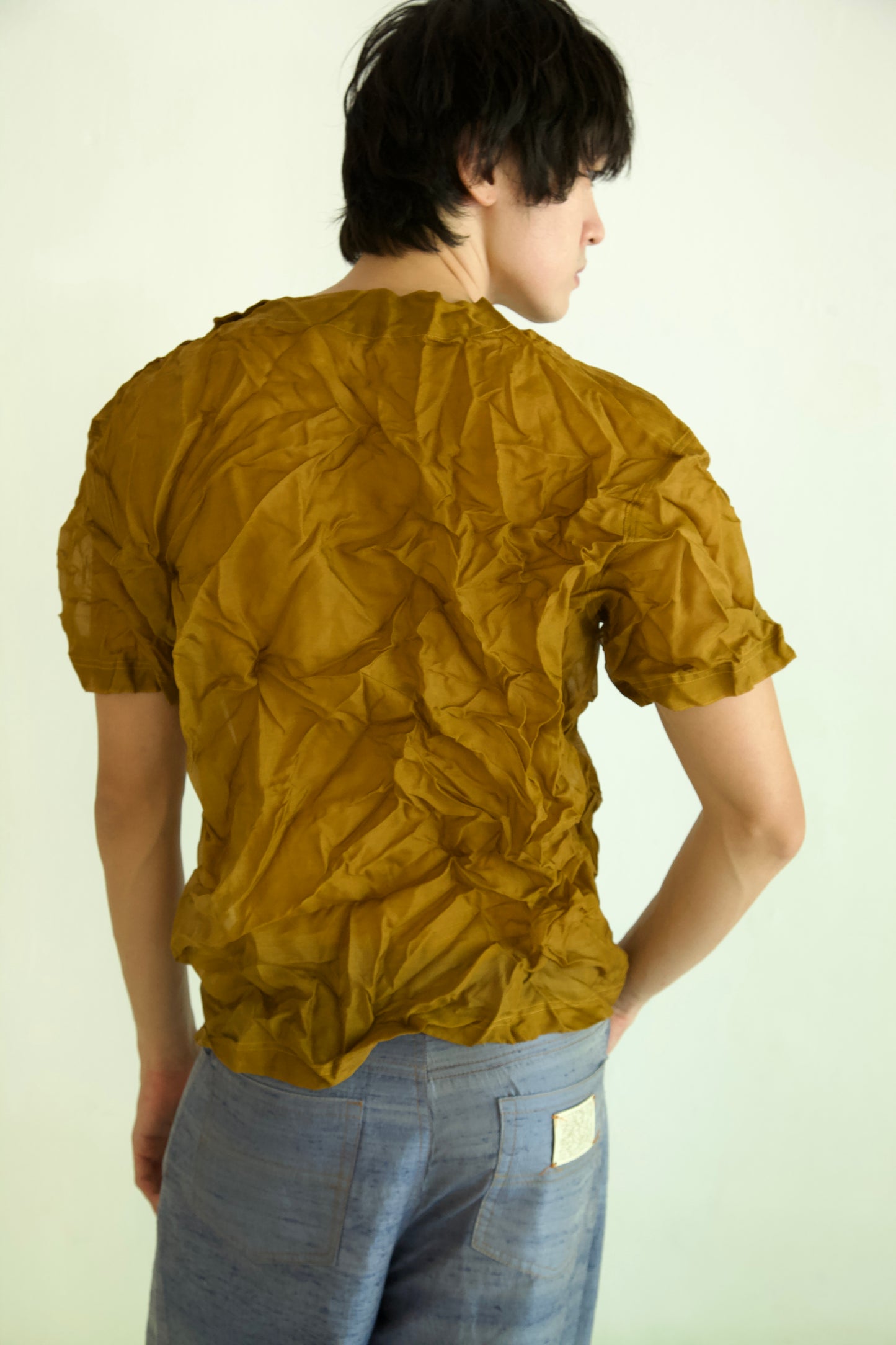 Crumpled Thai Silk Unisex Snap Tee (4 colorways)
