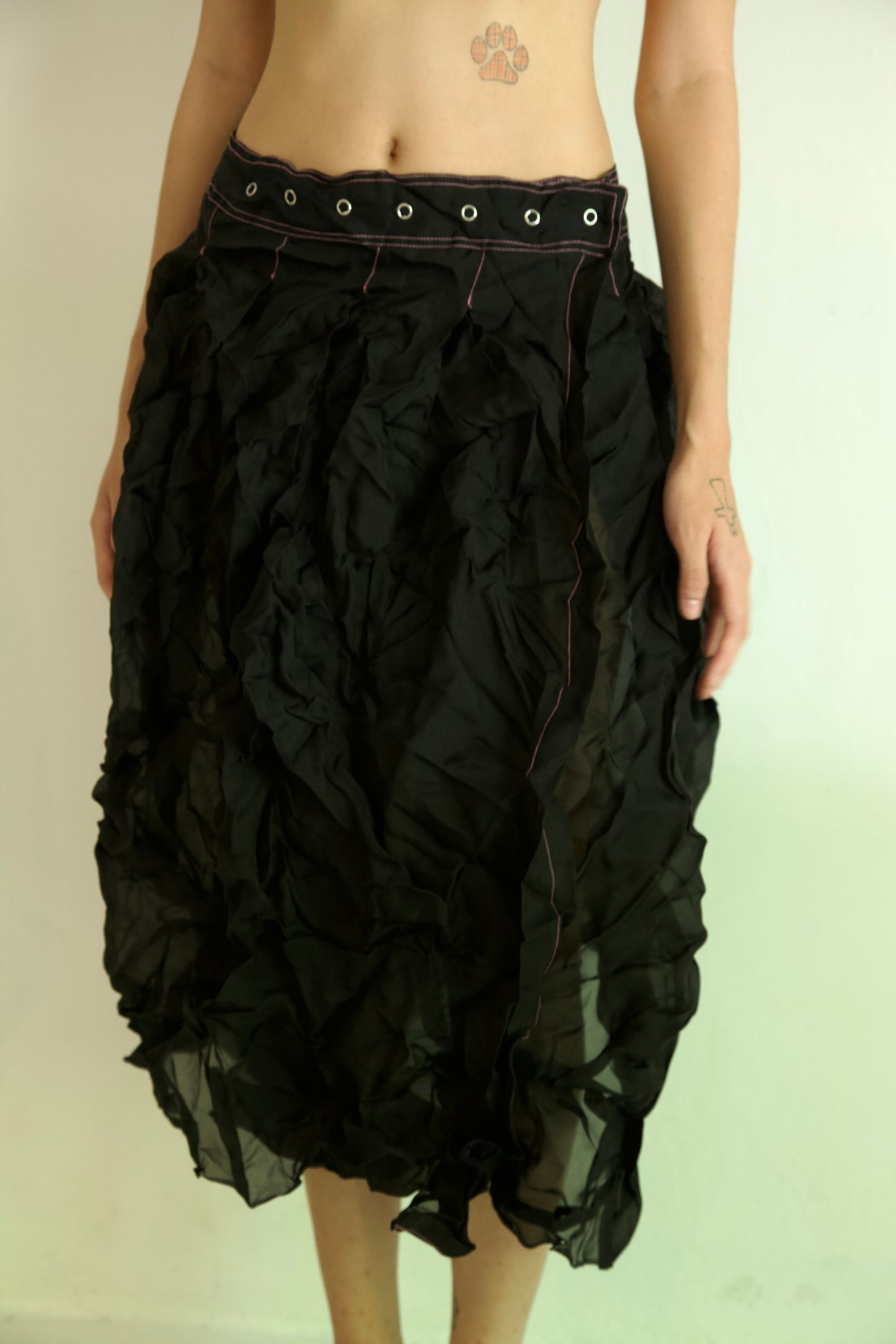 Raw Adjustable Crumpled Thai Silk Wrap-Snap Long Skirt (6 colorways)