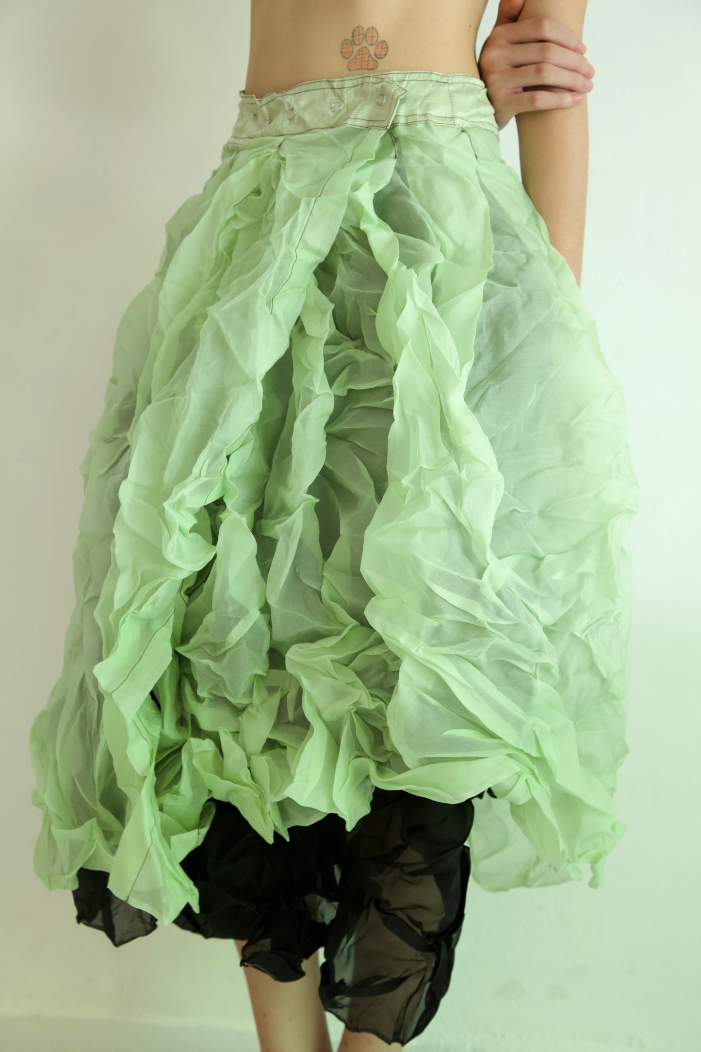 Raw Adjustable Crumpled Thai Silk Wrap-Snap Long Skirt (6 colorways)