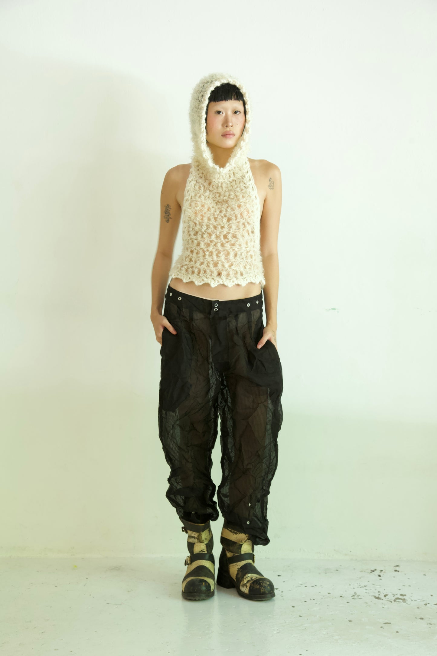 Raw Adjustable Crumpled Thai Silk Unisex Snap Trousers (3 colorways)